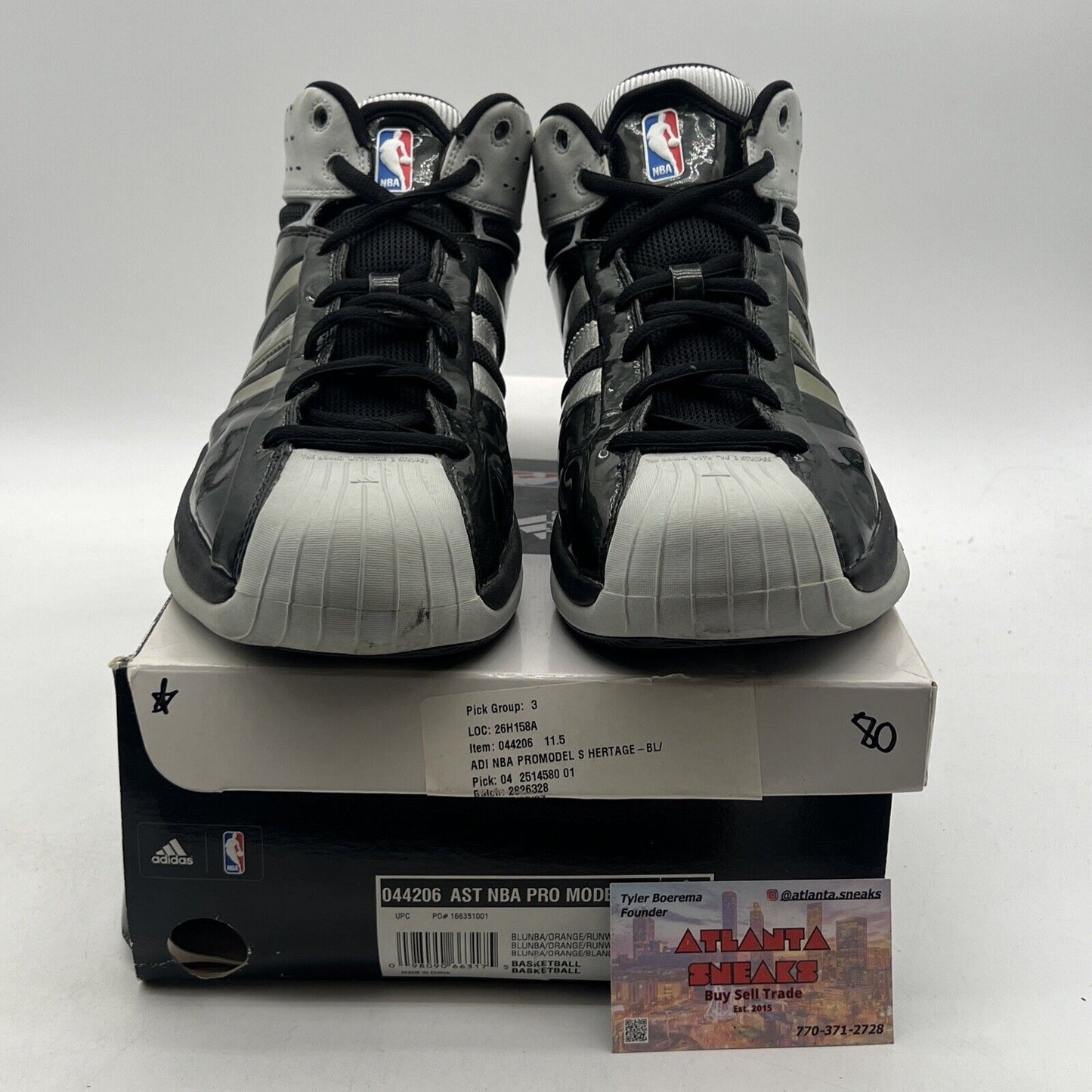 Size 11.5 -Adidas Pro Model Superstar SS2G Black White Basketball Shoes (044227)