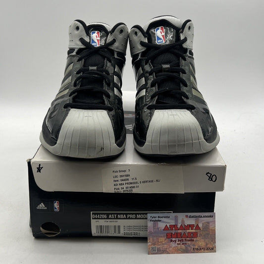 Size 11.5 -Adidas Pro Model Superstar SS2G Black White Basketball Shoes (044227)