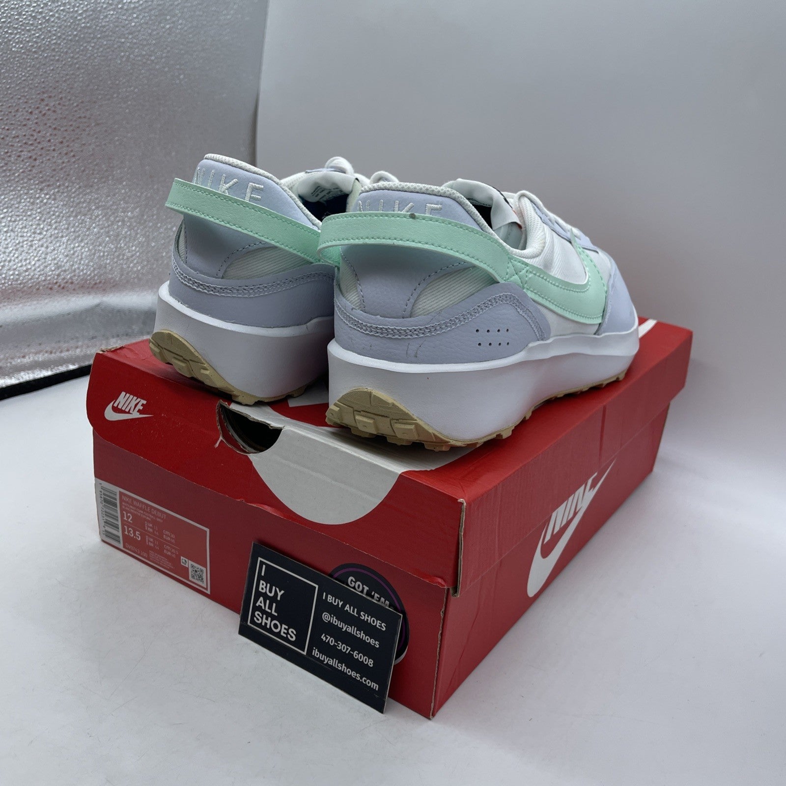 Size 12 - Nike Waffle Debut White Mint Foam Gum (DV0743-100)