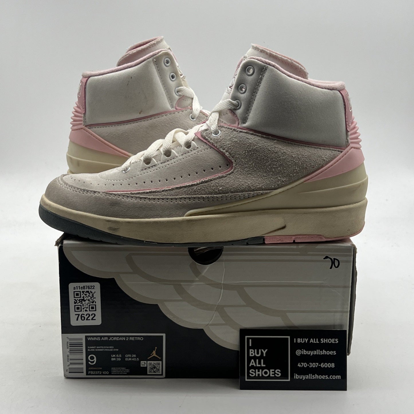 Size 9 - Air Jordan 2 Retro Soft Pink W (FB2372-100)