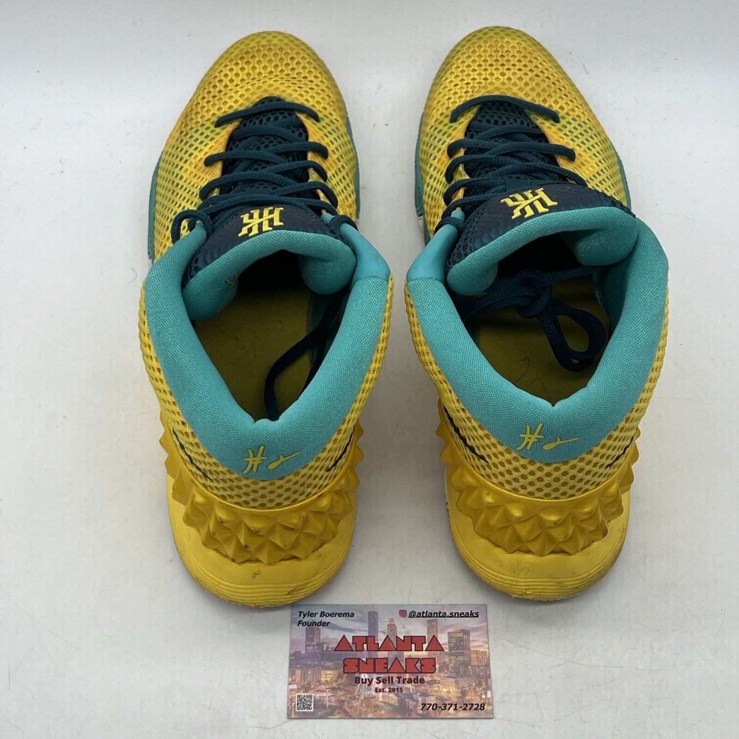 Size 13 - Nike Kyrie 1 Letterman Yellow White Black Teal (705277-737)