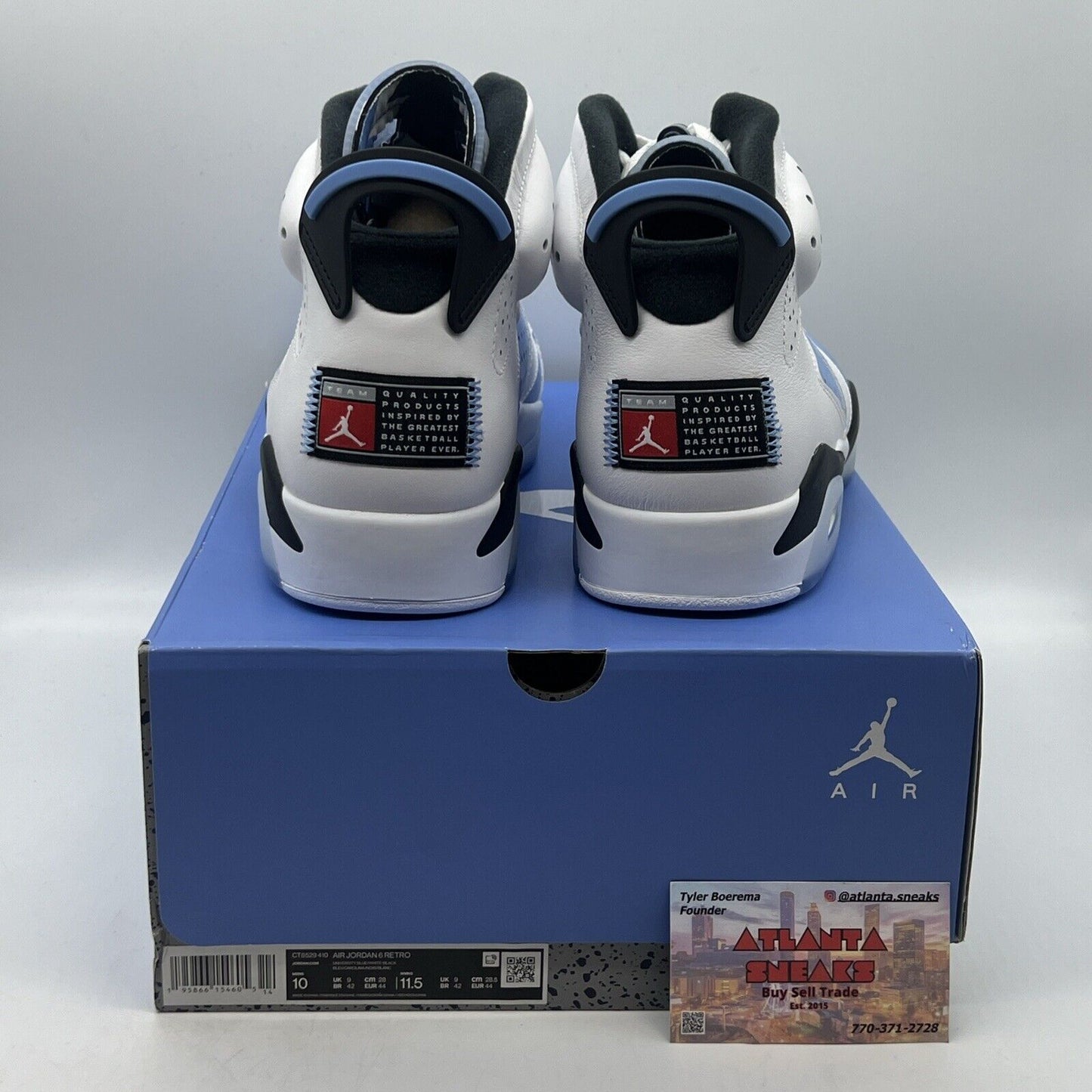 Size 10 - Jordan 6 Retro Mid UNC Home Brand New Og All White Black