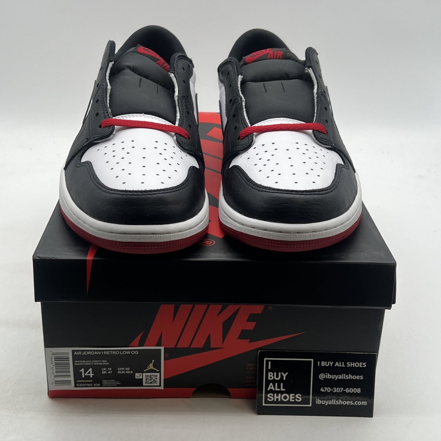 Size 14 - Air Jordan 1 Retro OG Low Black Toe (CZ0790-106)