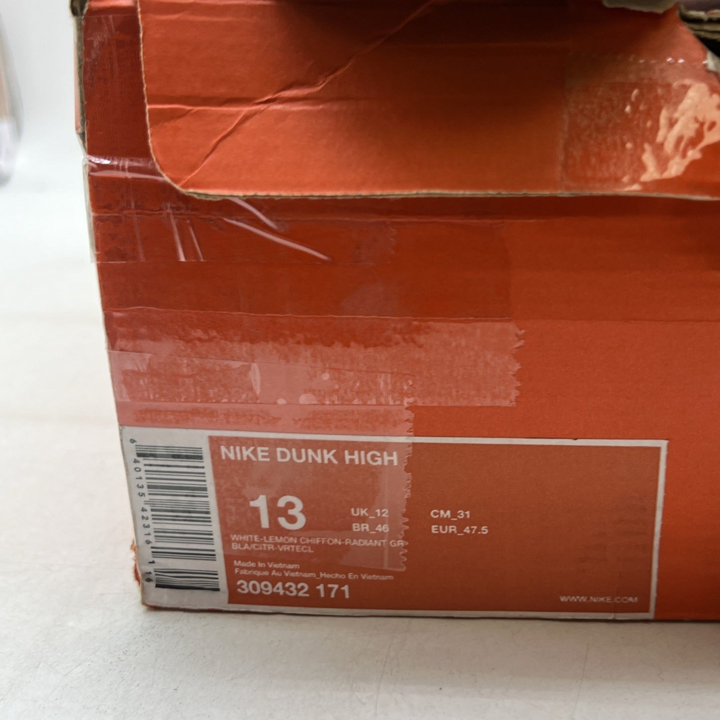 Size 13 - Nike Dunk Premium High White (309432-171)