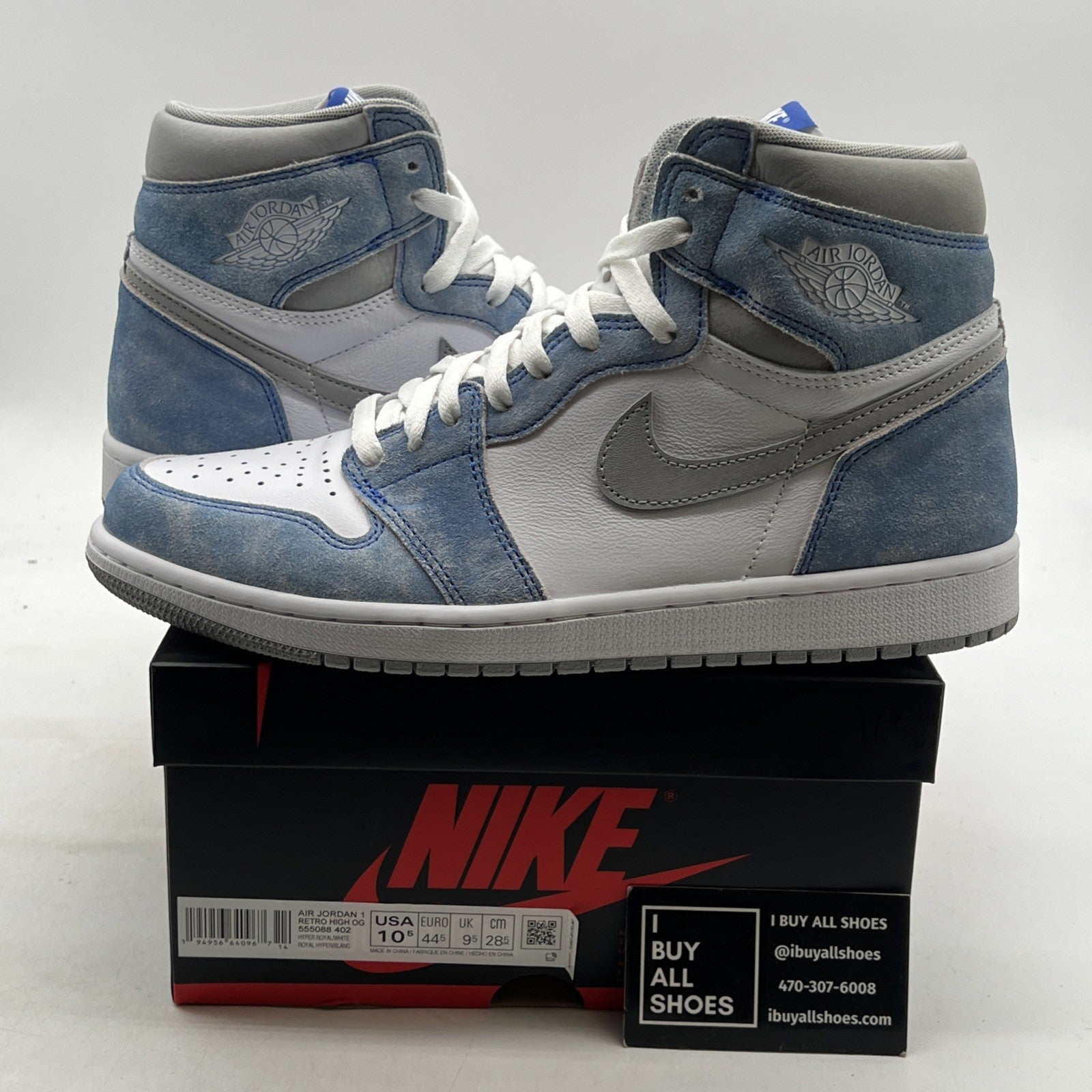 Size 10.5 - Air Jordan 1 Retro OG High Hyper Royal (555088-402)