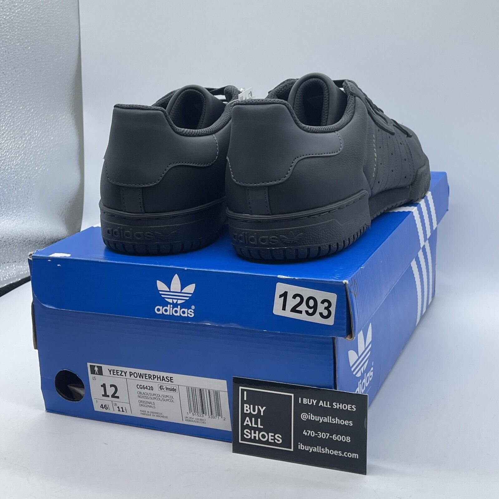 Size 12 - adidas Yeezy Powerphase Calabasas Core Black Green Leather (CG6420)