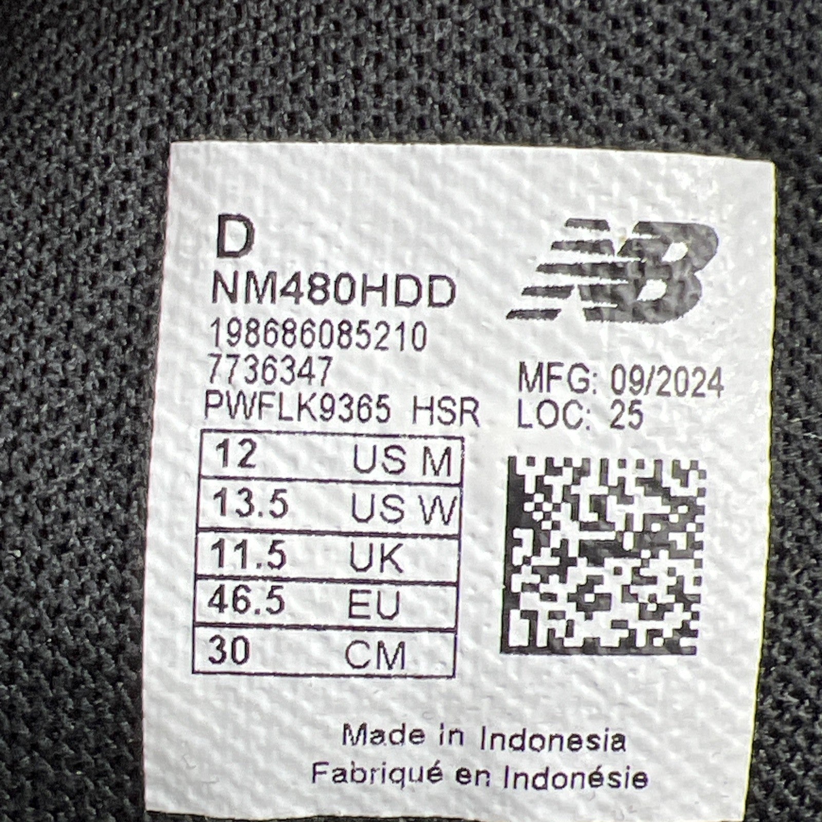 Size 12 - New Balance 480 High Black White Sneaker (NM480HDD)