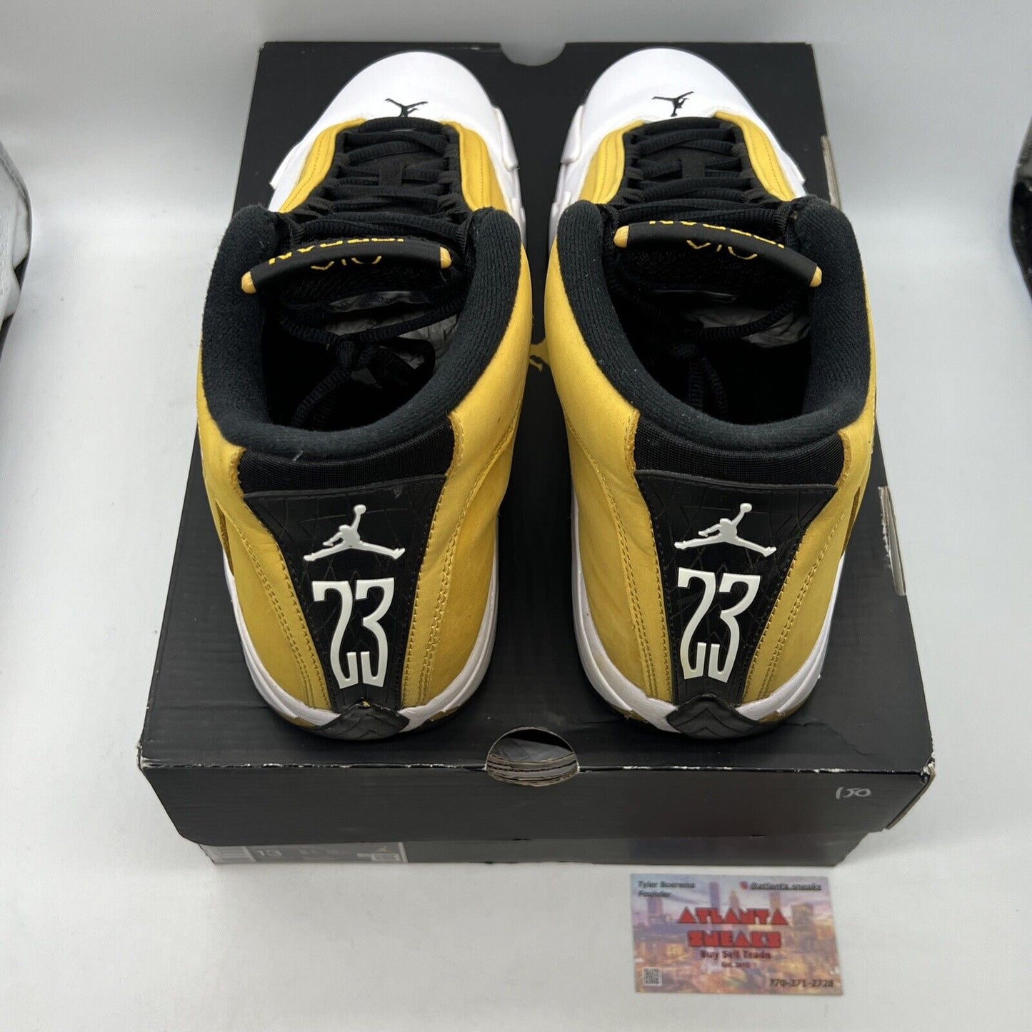 Size 13 - Jordan 14 Retro Light Ginger 2022 White Black Suede (487471-701)