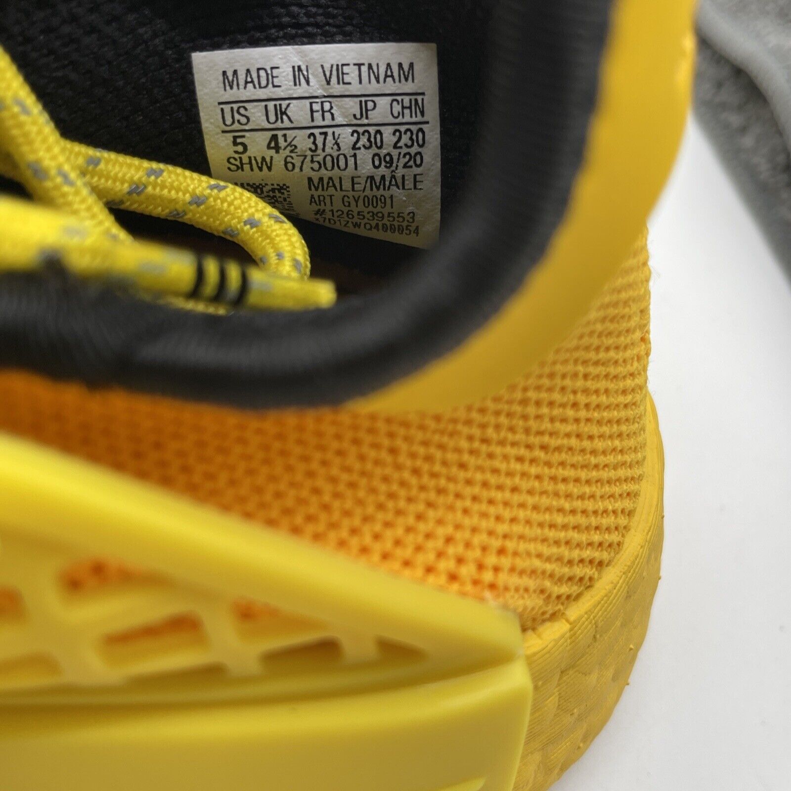 Size 5 - adidas Pharrell x NMD Human Race Yellow Black Suede (GY0091)