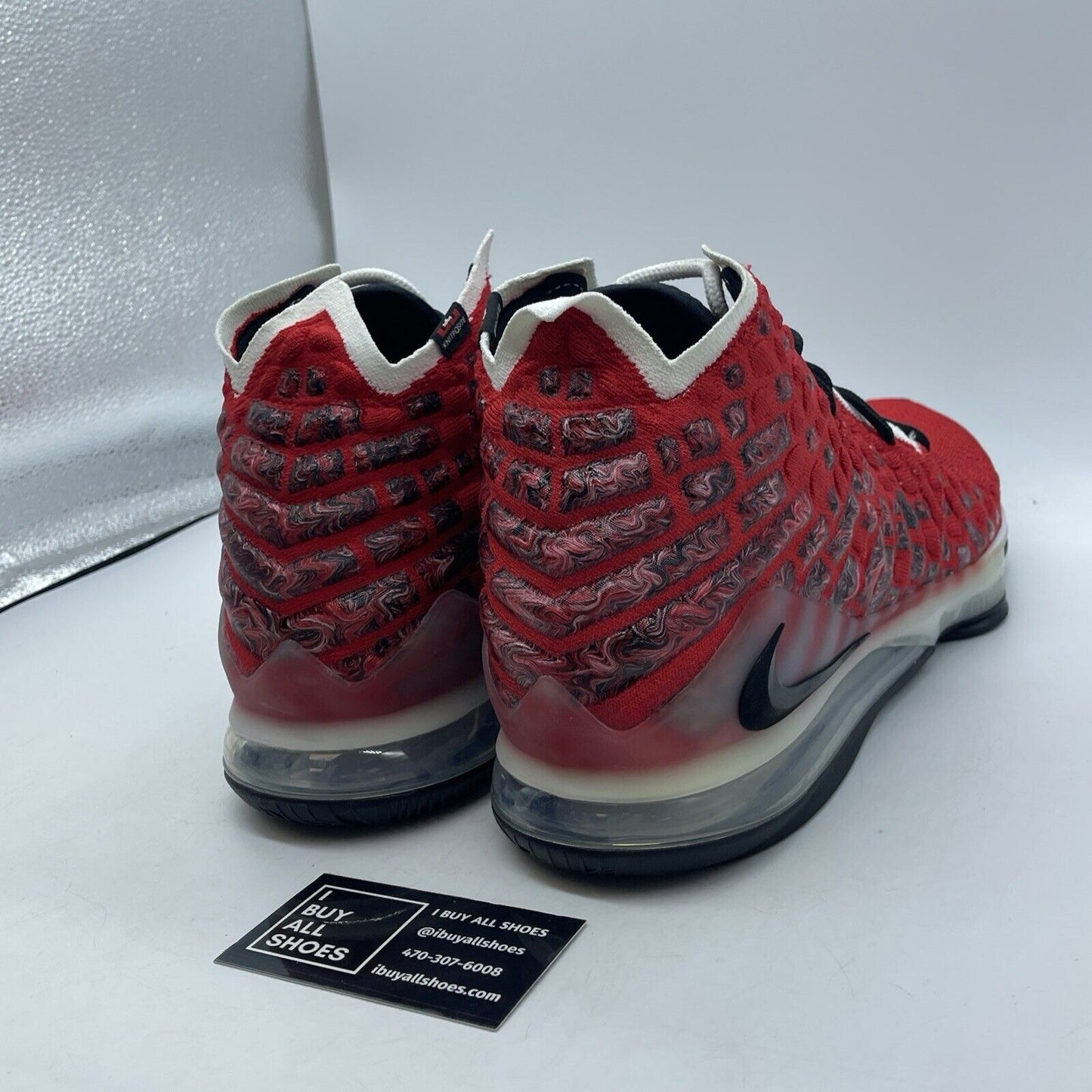 Size 13 - Nike LeBron 17 Air Max Uptempo Red White Black Suede (BQ3177-601)