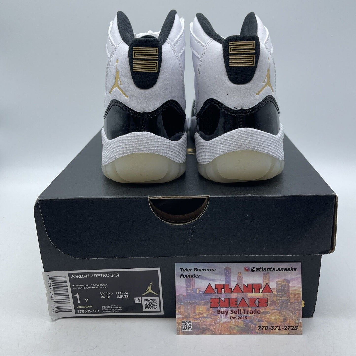 Size 1Y - Air Jordan 11 Retro Gratitude Defining Moments Black (378039-170)