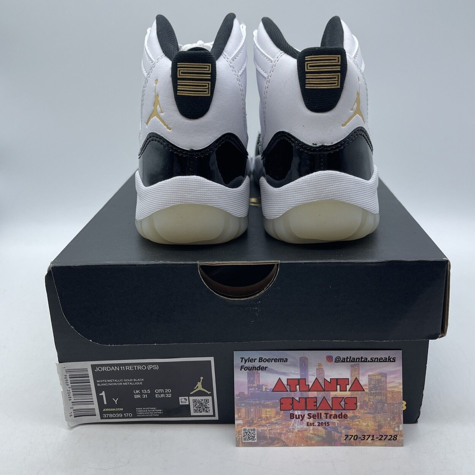 Size 1Y - Air Jordan 11 Retro Gratitude Defining Moments Black (378039-170)