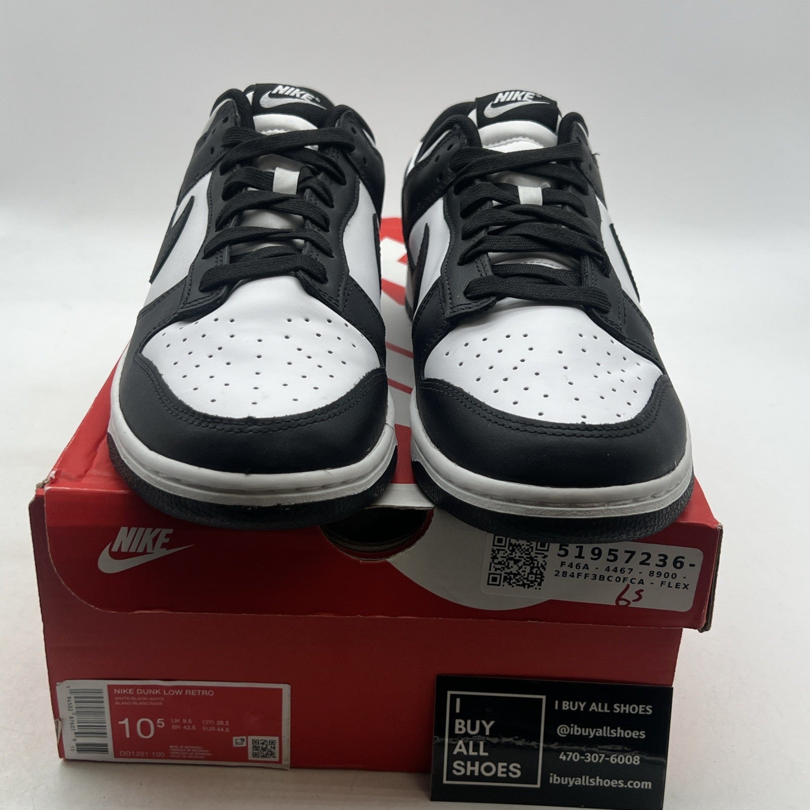 Size 10.5 - Nike Dunk Low Black White (DD1391-100)