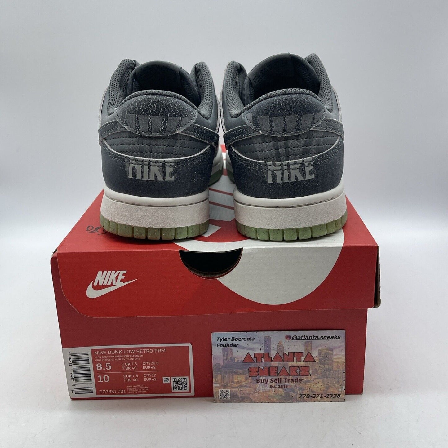 Size 8.5 - Nike Dunk SE Low Halloween - Cauldron Grey Green White (DQ7681-001)