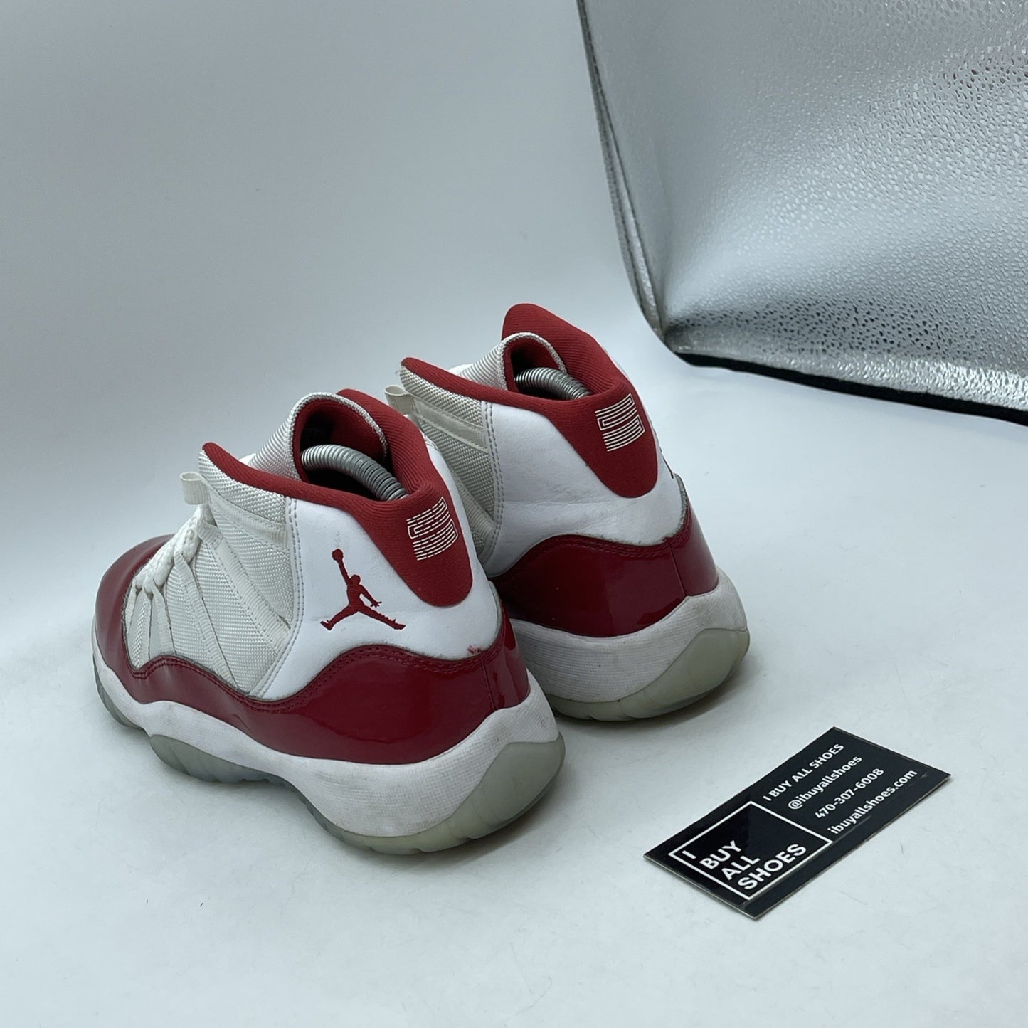 Size 7Y (GS) - Jordan 11 Retro Mid Cherry Red White Suede Leather (378038-116)