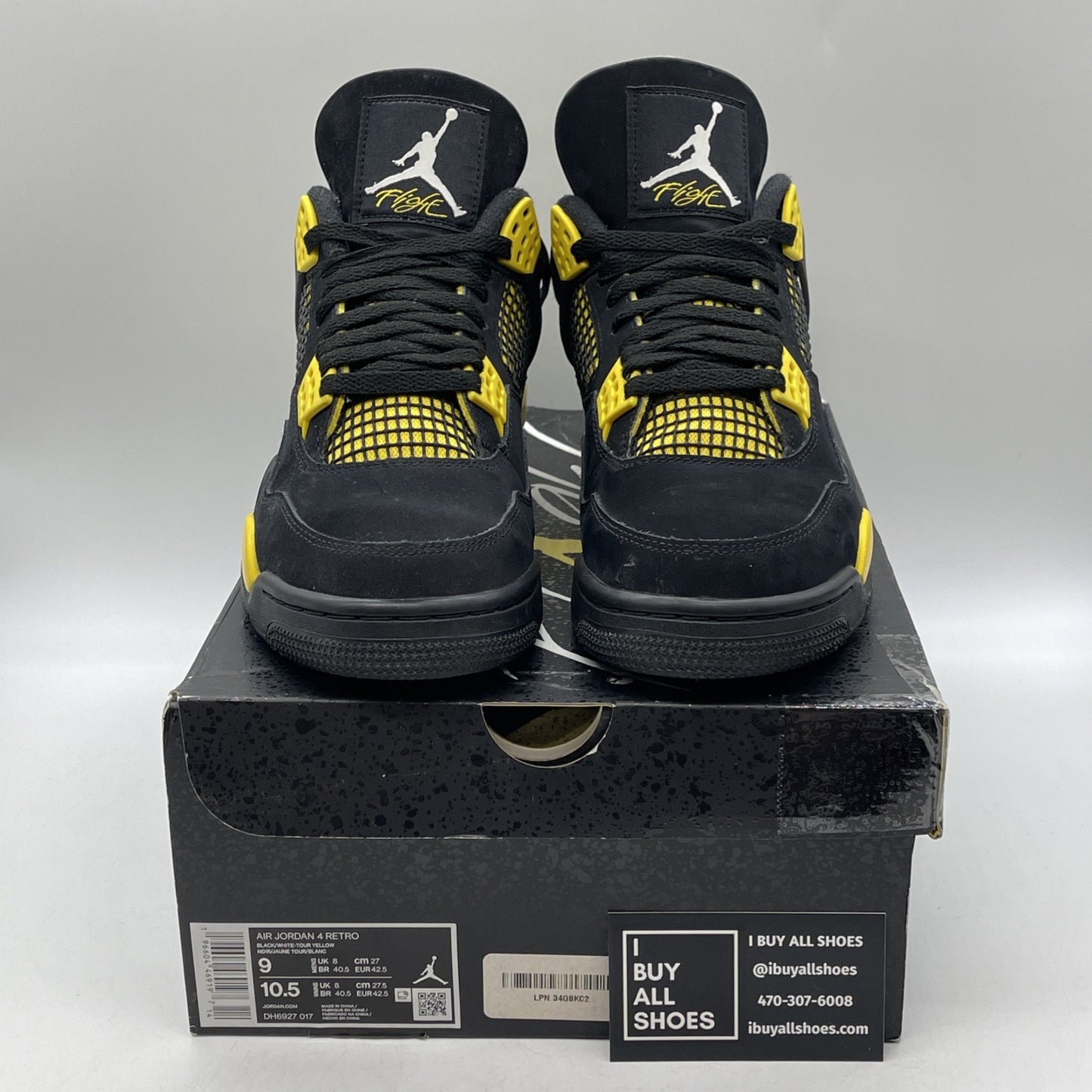 Size 9 - Jordan 4 Retro Mid Thunder Yellow Black Suede (DH6927-017)