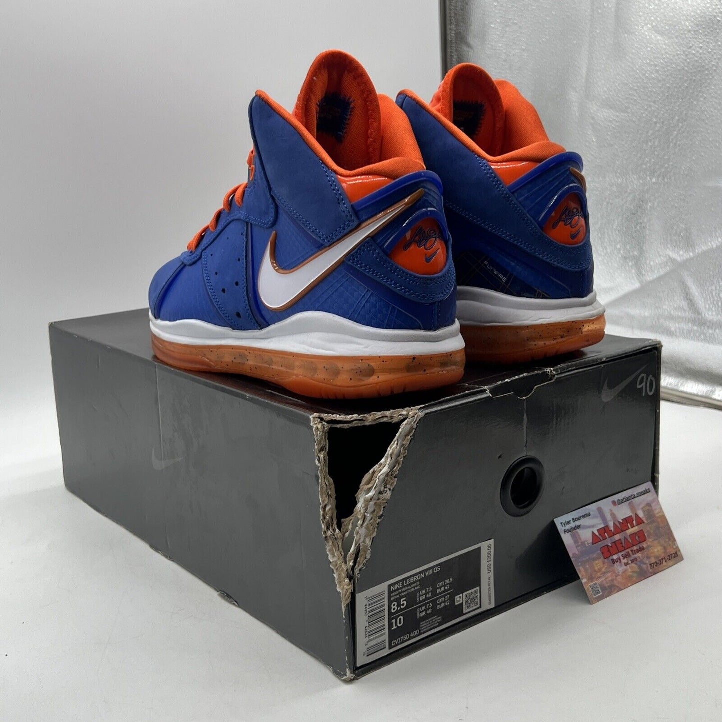 Size 8.5 - Nike LeBron 8 HWC - Blue Orange White Suede (CV1750-400)