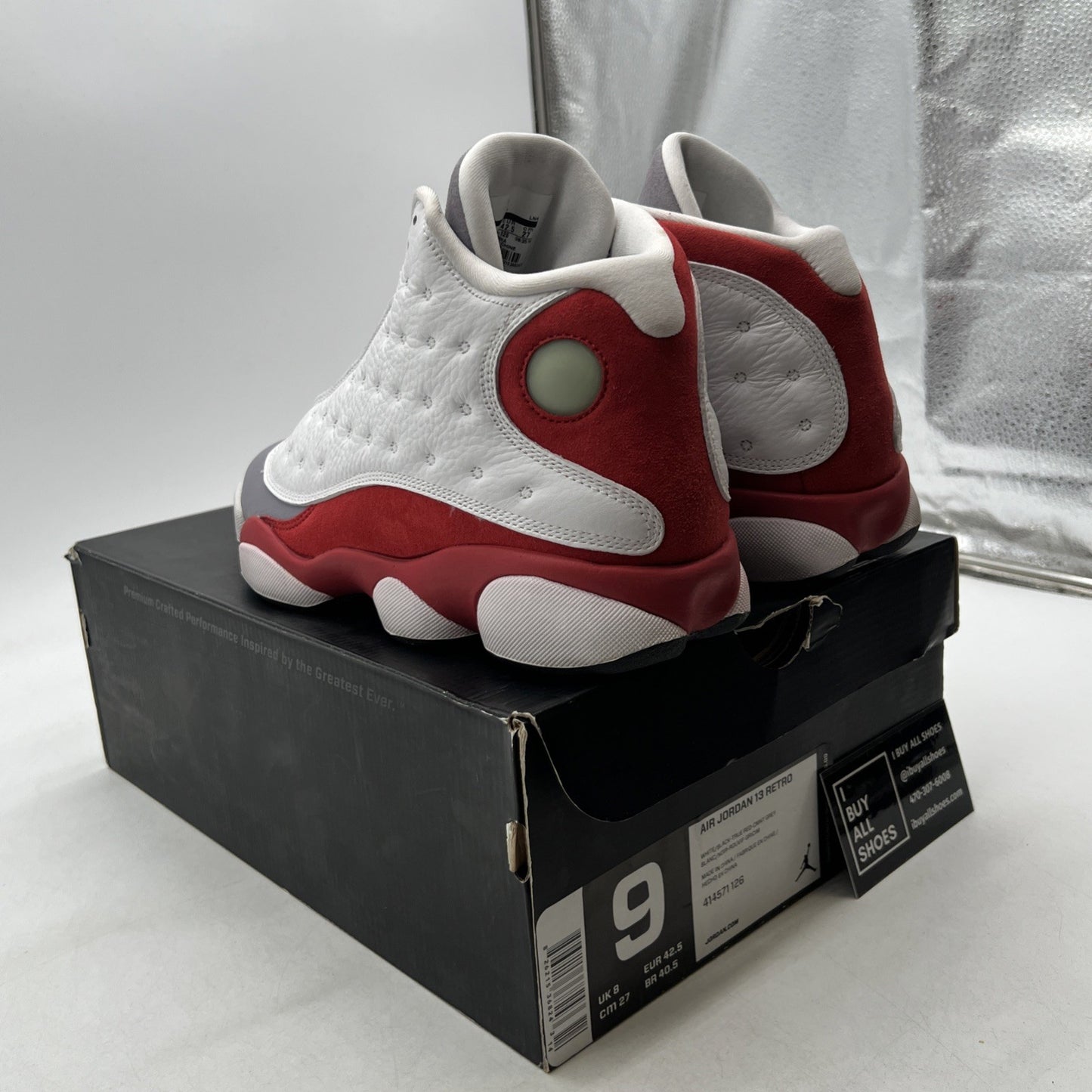 Size 9 - Air Jordan 13 Retro 2014 Grey Toe (414571-126)
