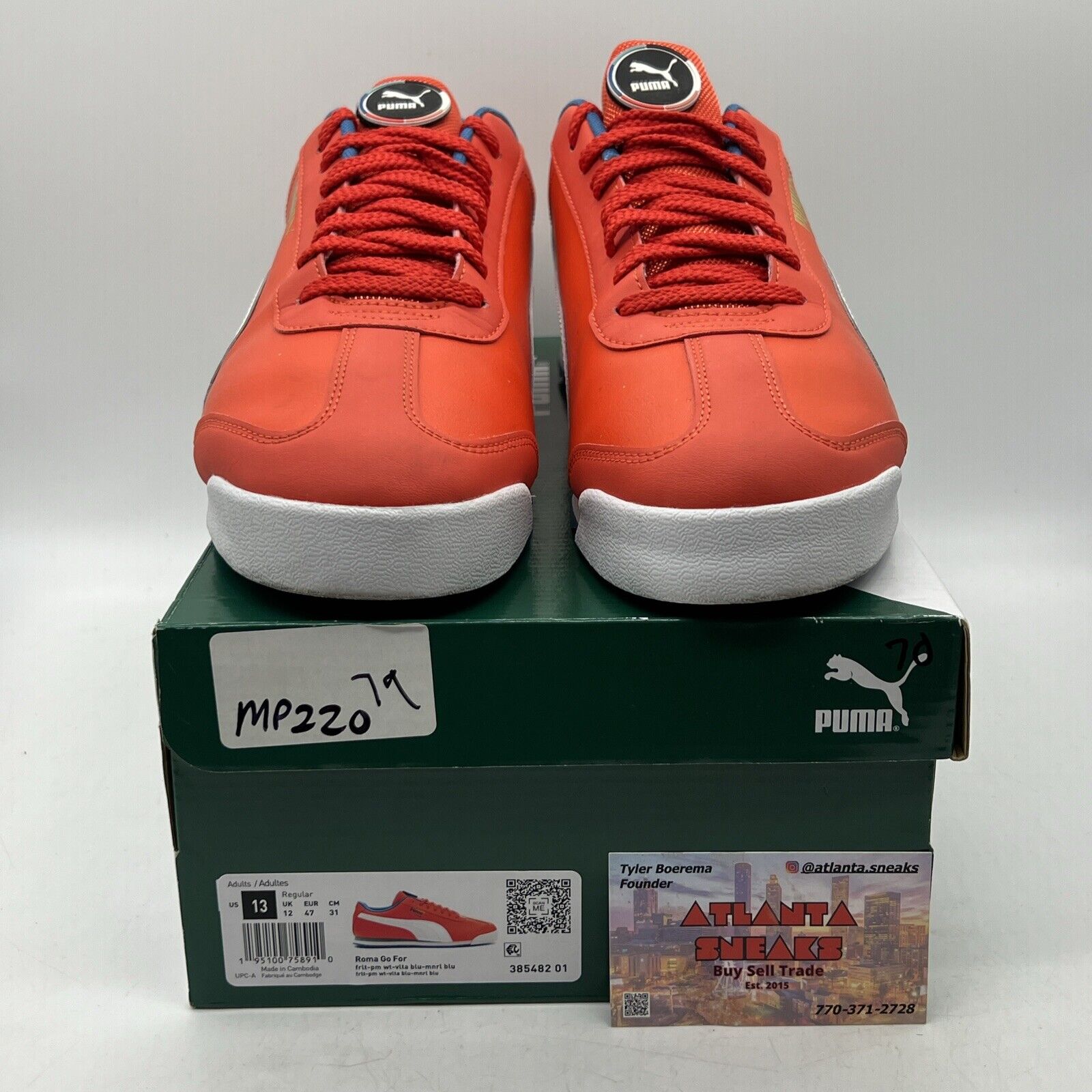 Size 13 - PUMA Roma Go For - Blue White Leather (385482-01)