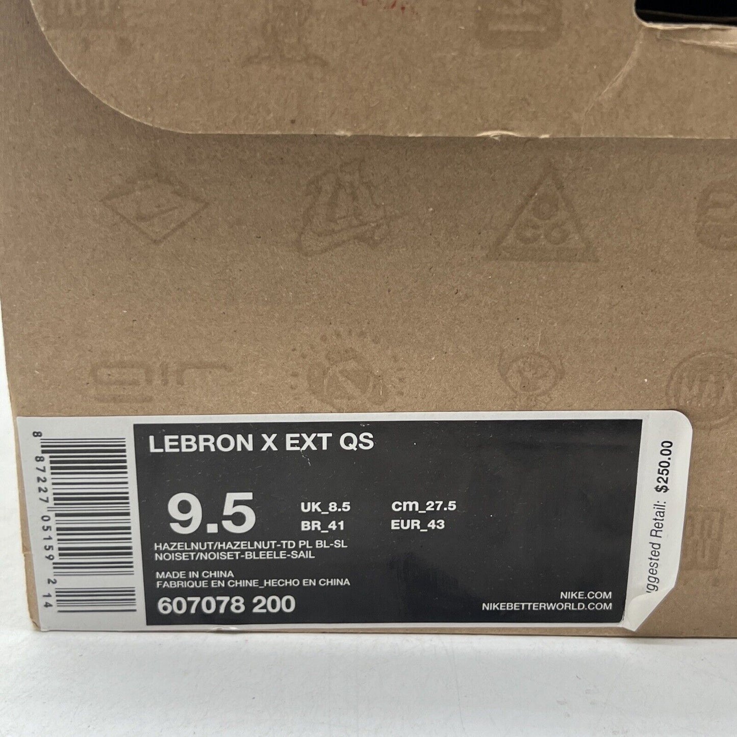 Size 9.5 - Nike LeBron 10 EXT QS Hazelnut (607078-200)