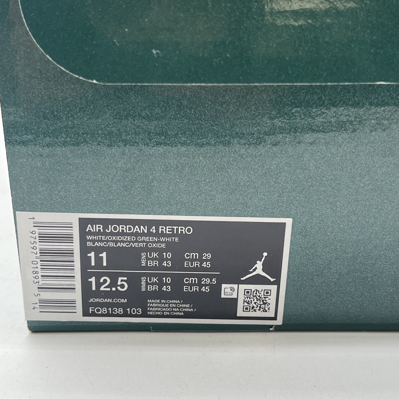 Size 11 - Air Jordan 4 Retro Oxidized Green (FQ8138-103)