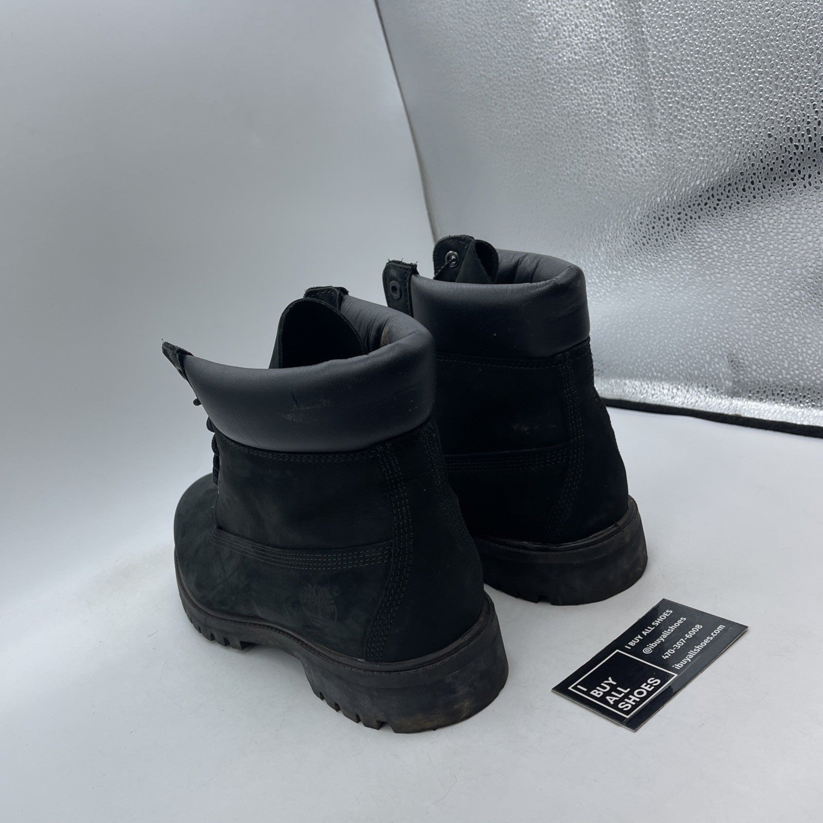 Size 10.5 - Timberland Classic 6 Inch Waterproof Boots Black Nubuck
