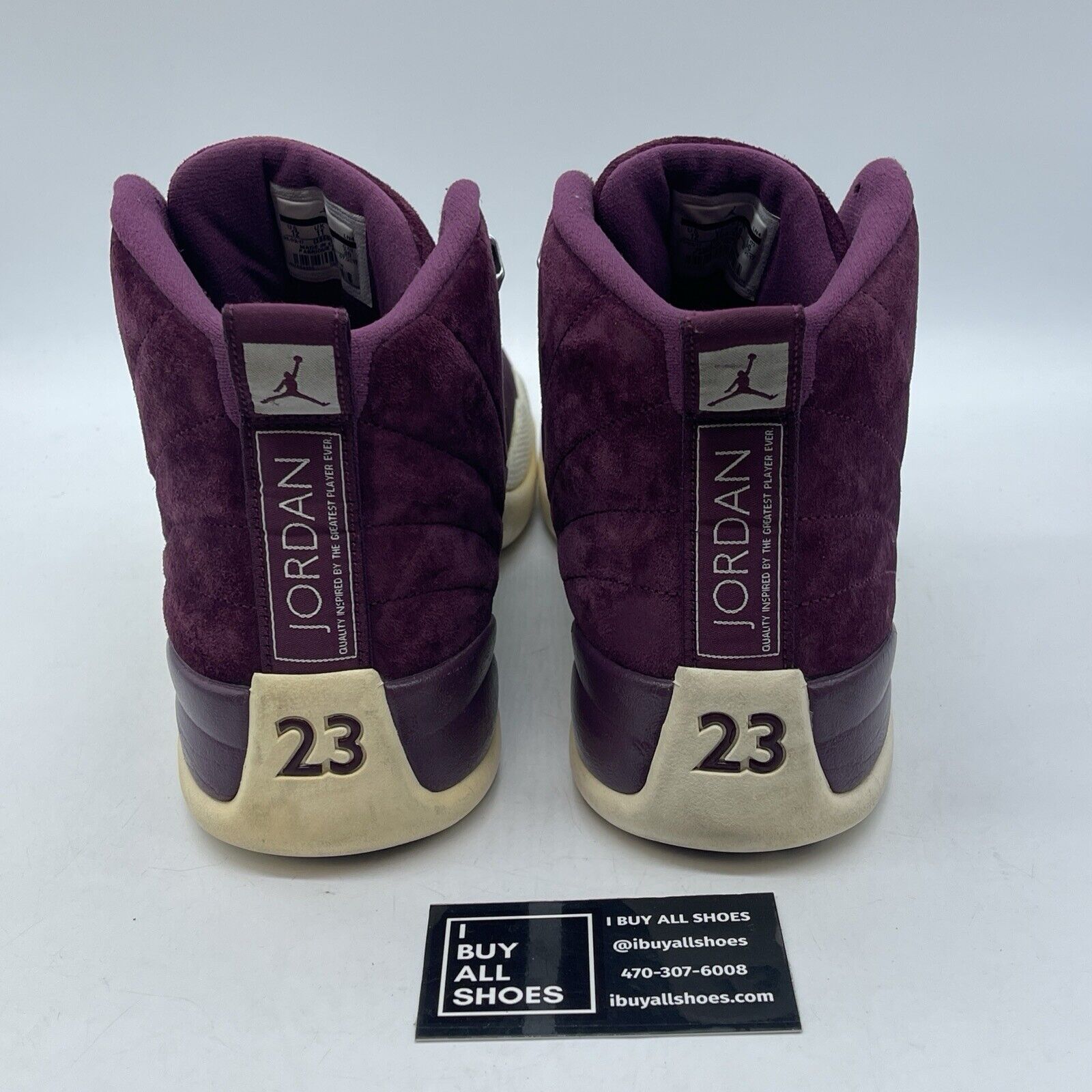 Size 12 - Air Jordan 12 Retro Bordeaux Silver Suede Leather (130690-617)