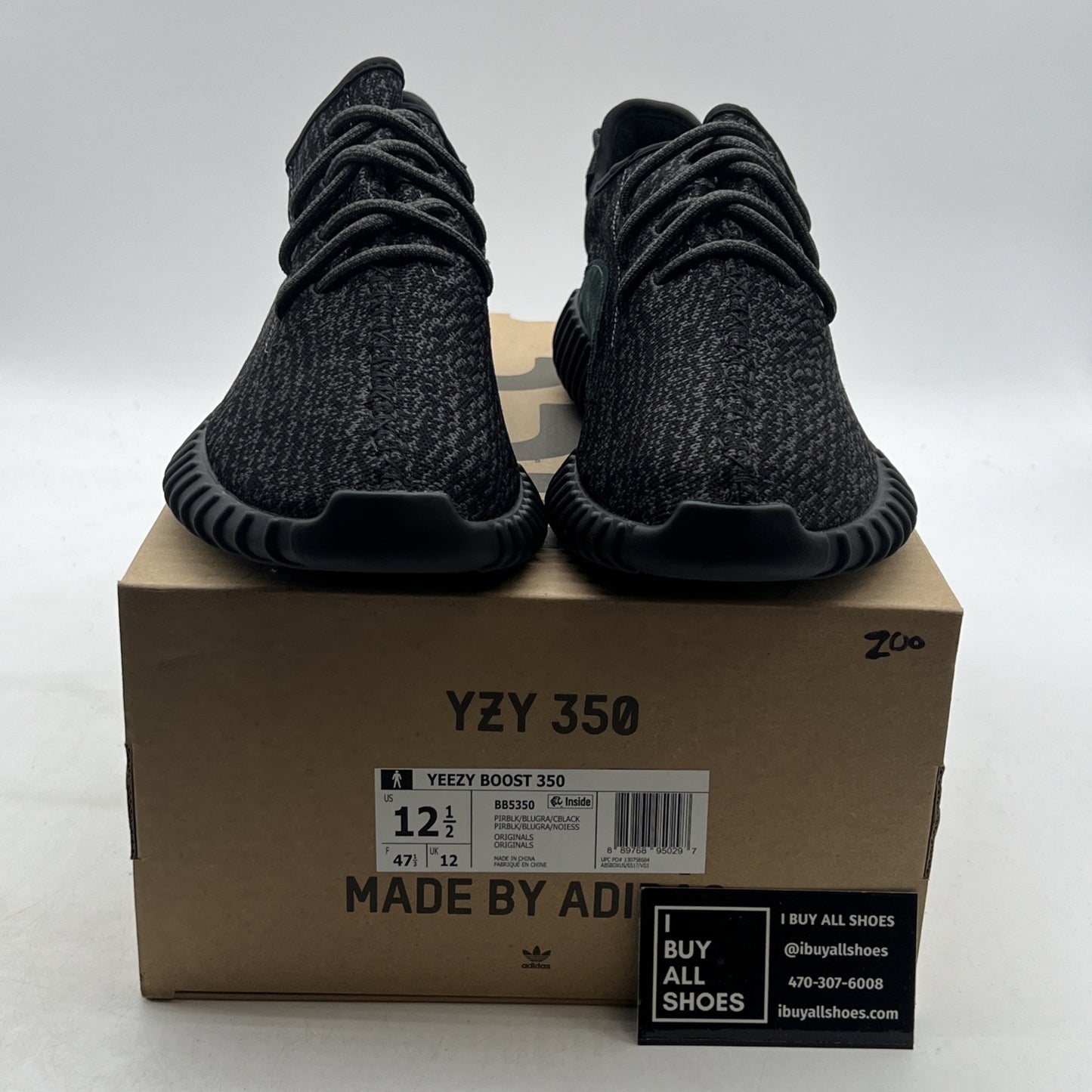Size 12.5 - adidas Yeezy Boost 350 2016 Pirate Black (BB5350)