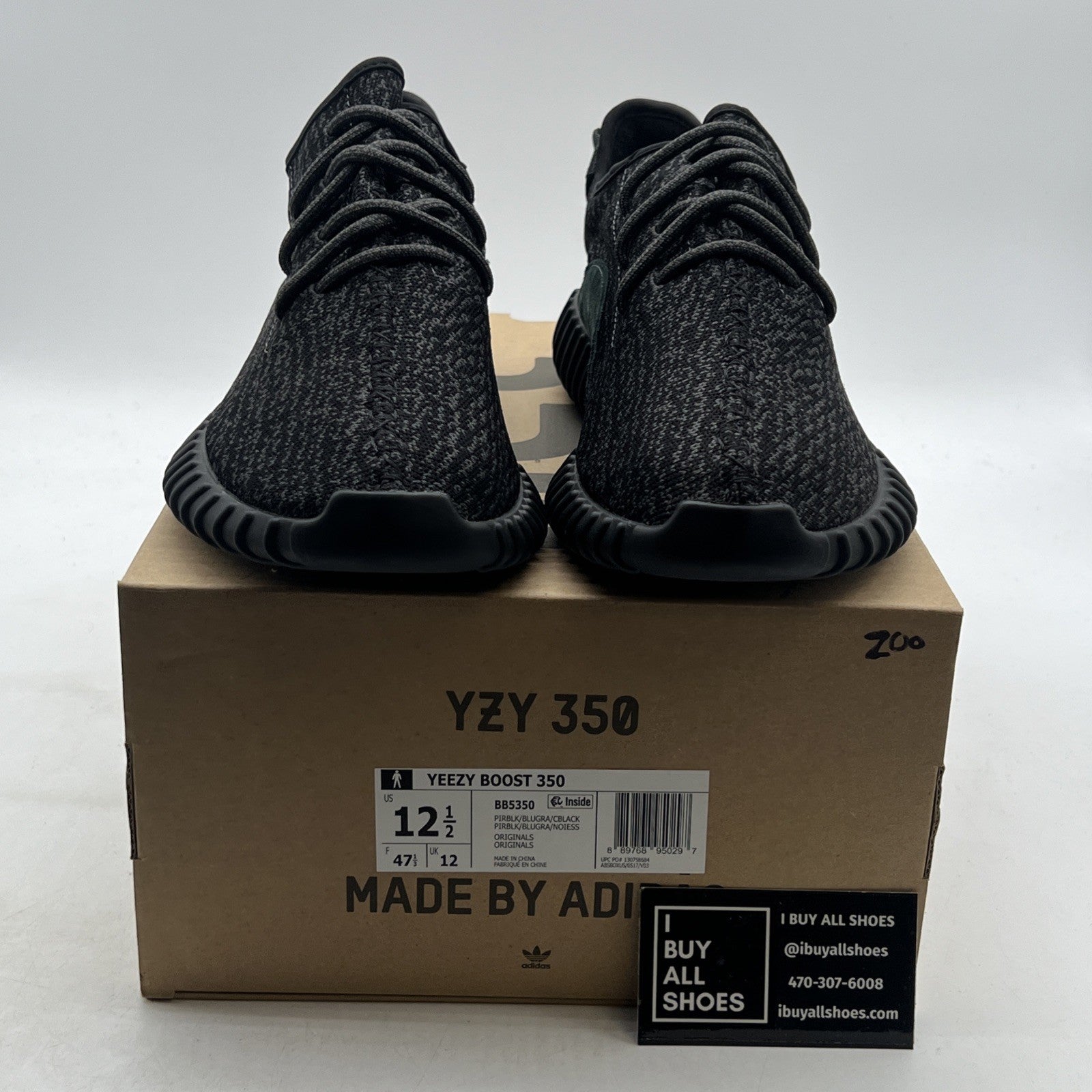 Size 12.5 - adidas Yeezy Boost 350 2016 Pirate Black (BB5350)