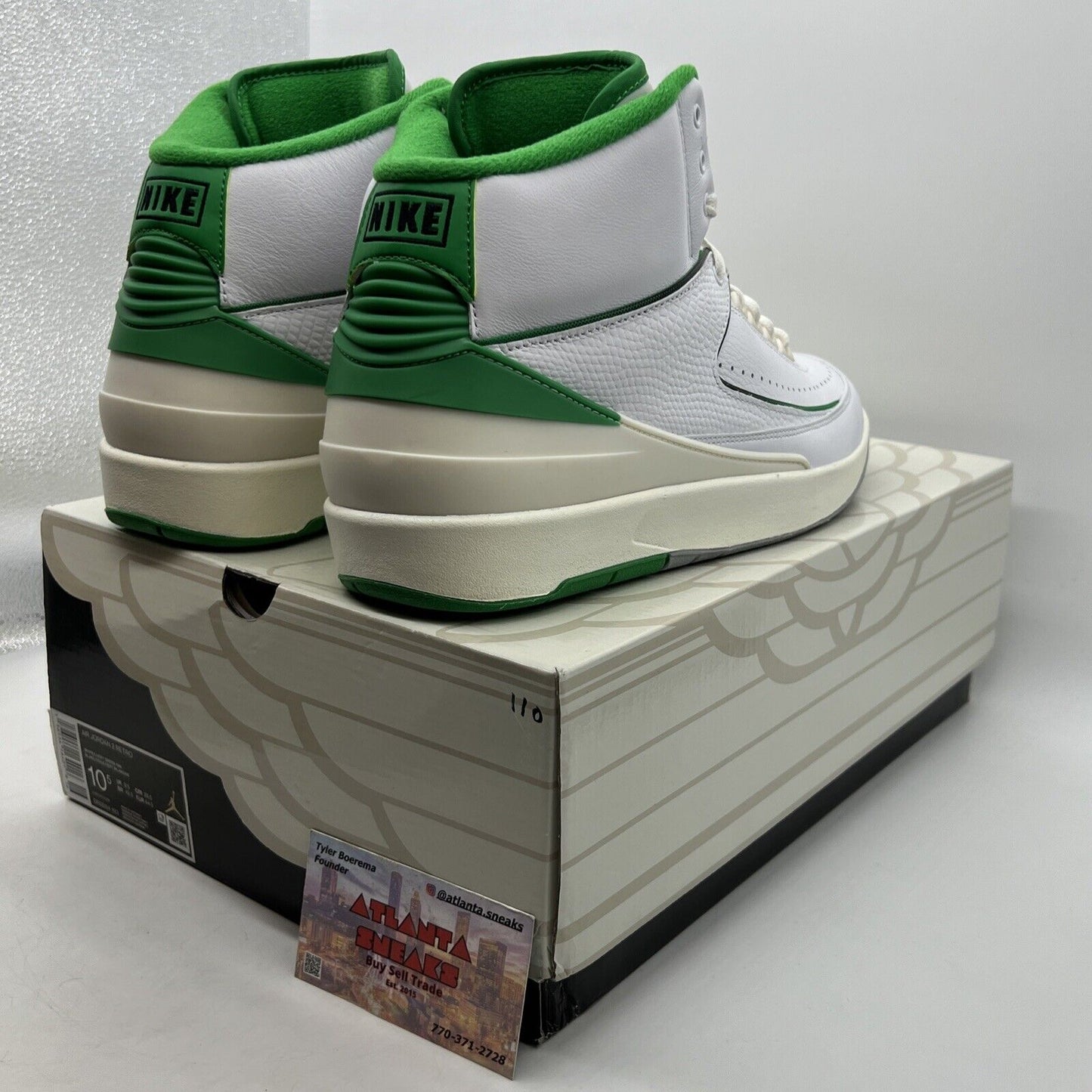 Size 10.5 - Jordan 2 Retro Lucky Green White Grey Leather (DR8884-103)