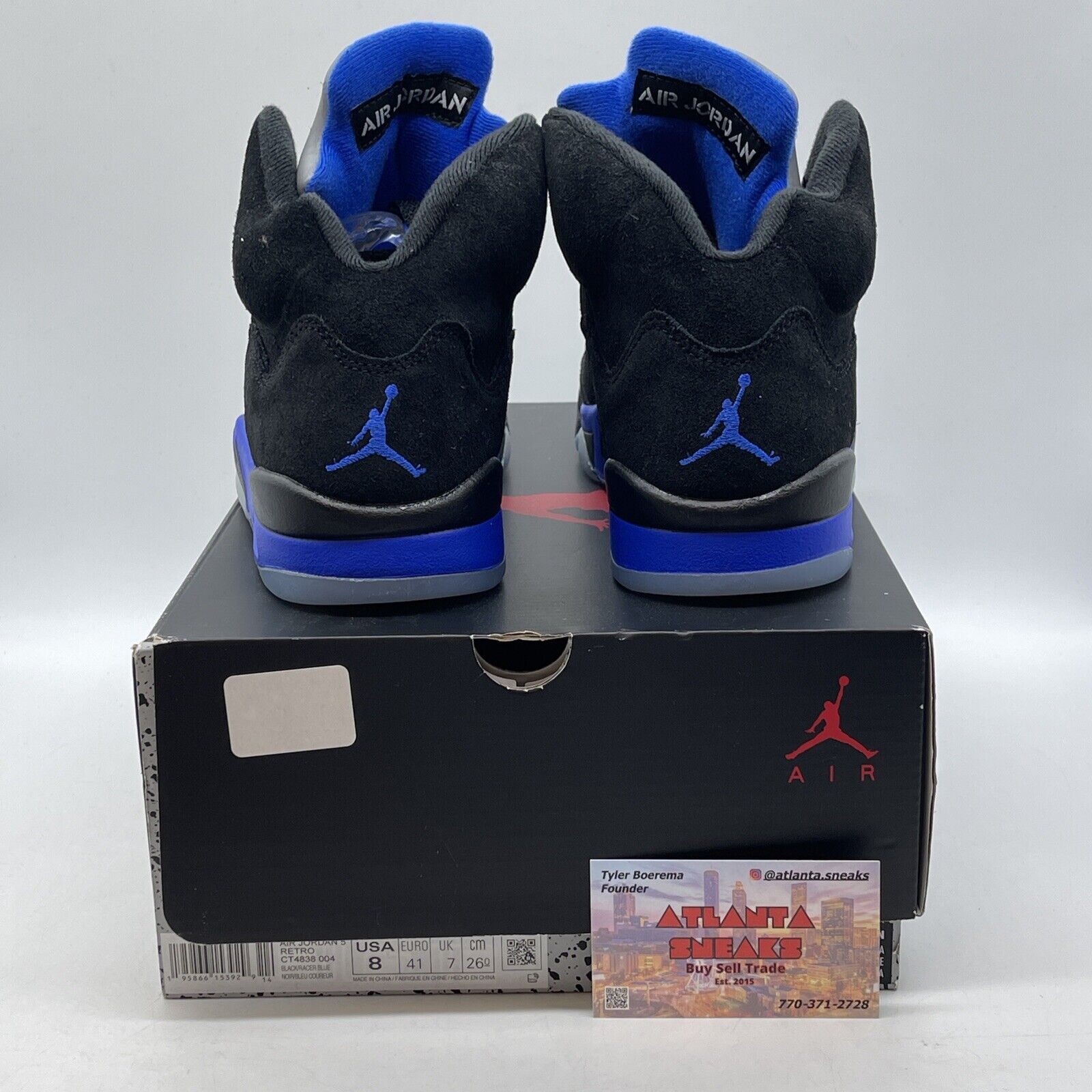 Size 8 - Jordan 5 Retro Mid Racer Blue Black Silver Suede (CT4838-004)