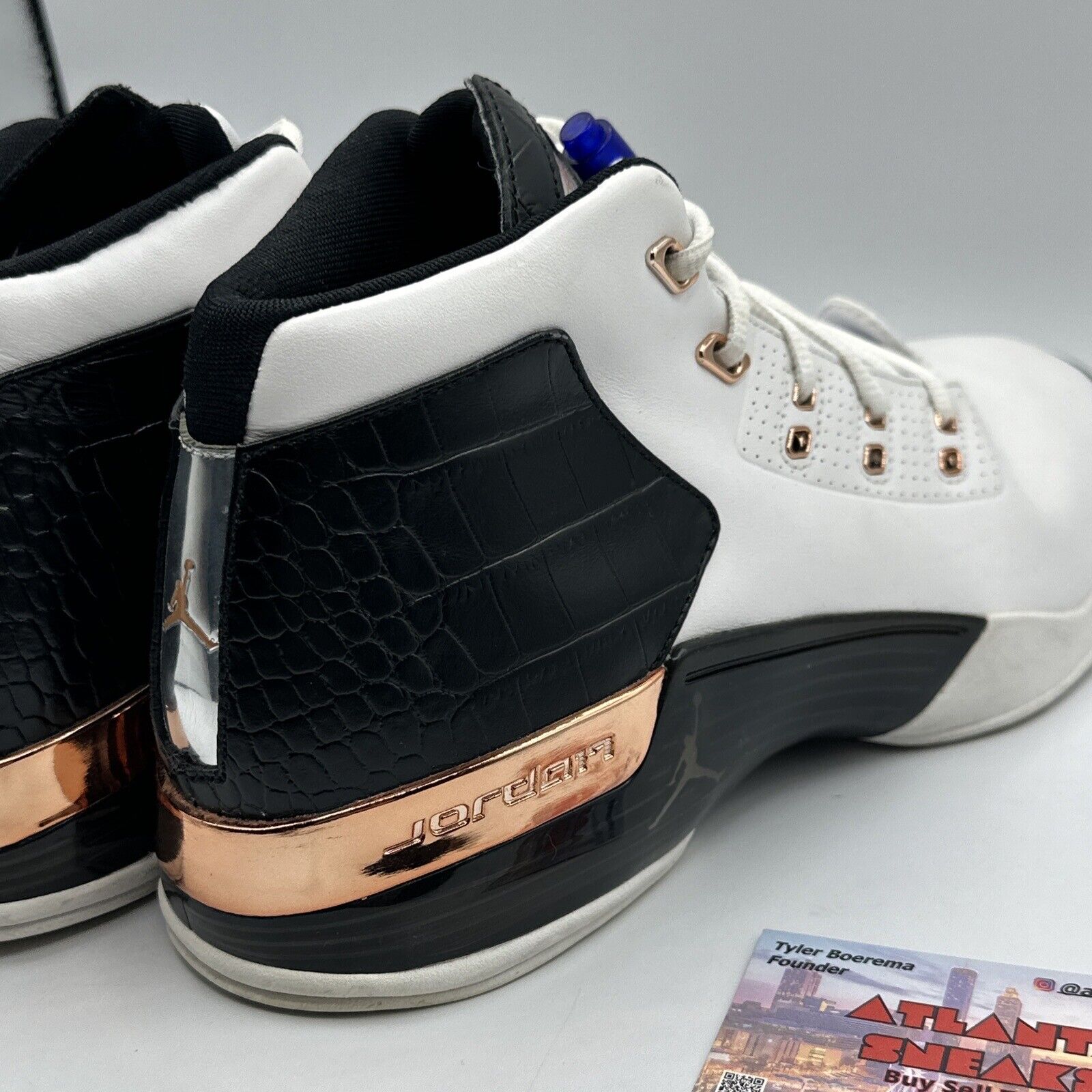 Size 9 - Jordan 17+ Retro Copper 2016 White Leather Black Bronze Purple $350 Msr