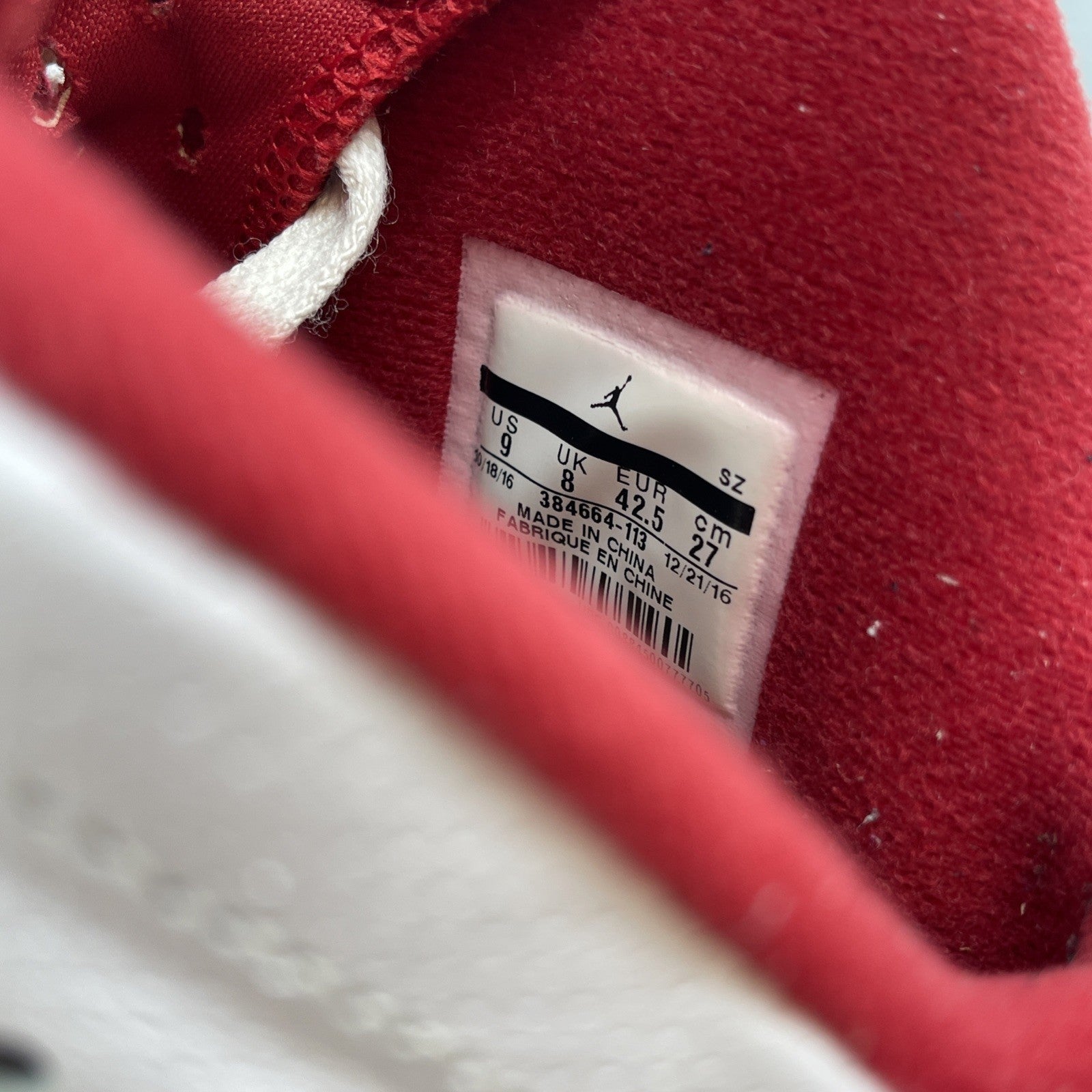 Size 9 - Air Jordan 6 Retro Alternate White Red Leather (384664-113(