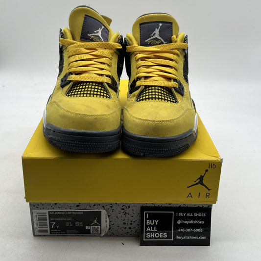 Size 7Y - Air Jordan 4 Retro GS Tour Yellow (408452-700)