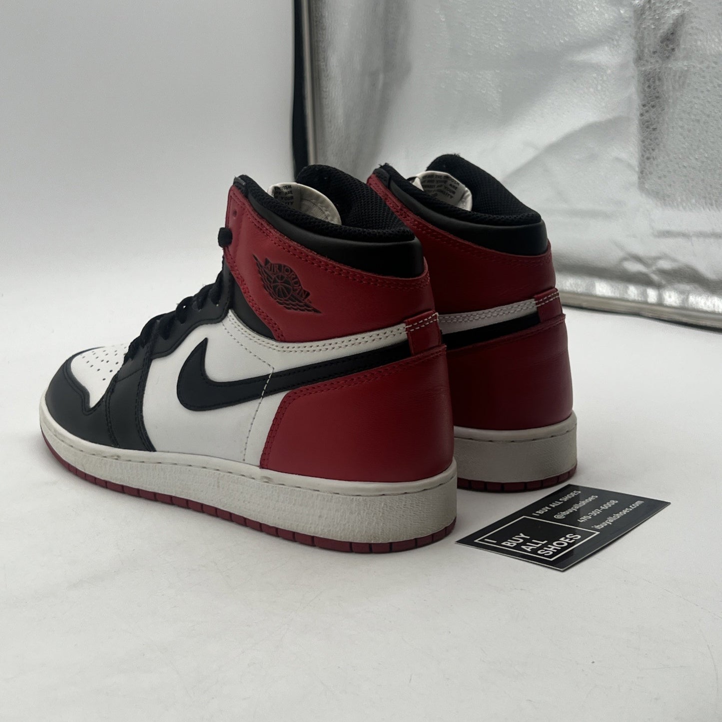Size 7Y - Air Jordan 1 Retro High OG Black Toe 2016 (555088-125)