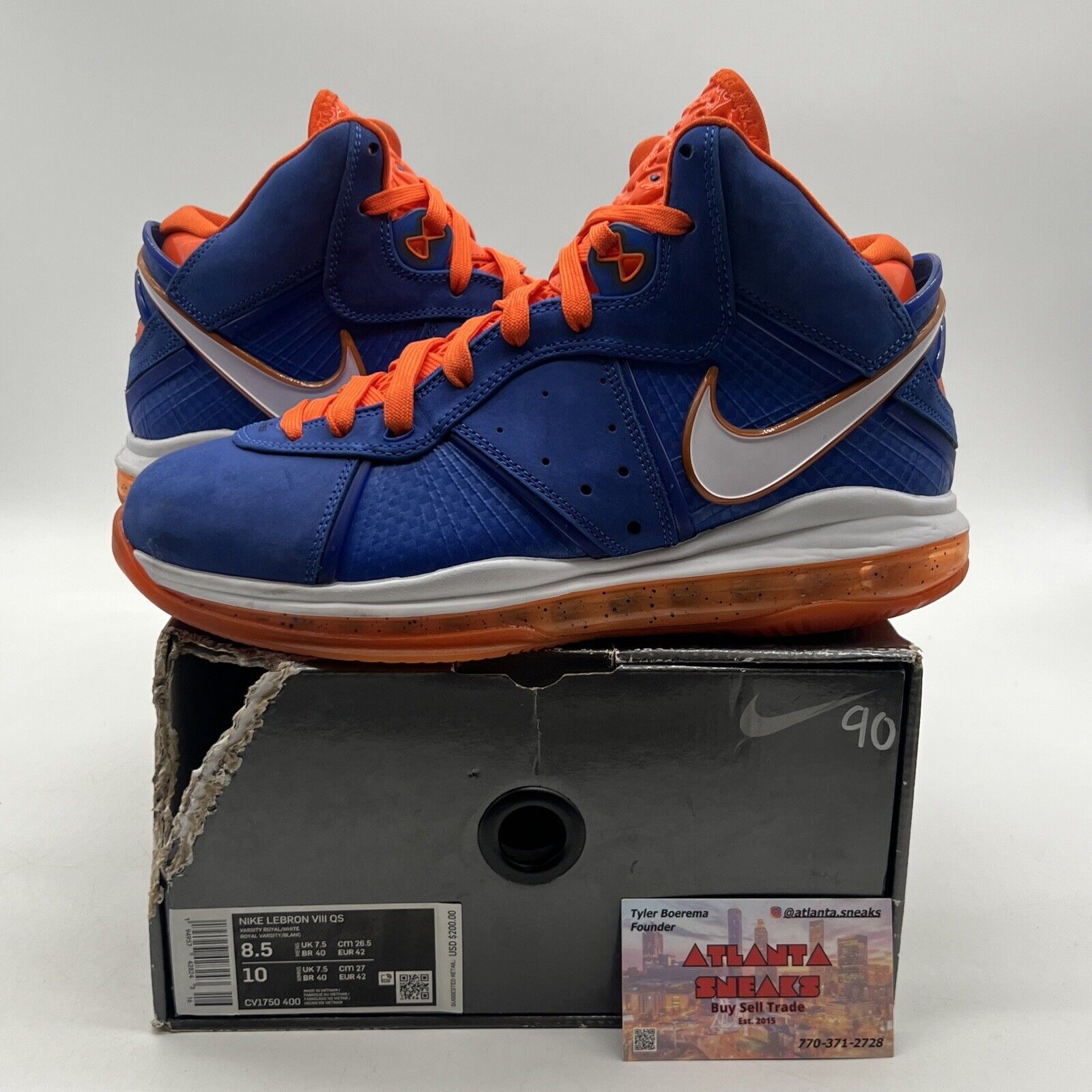 Size 8.5 - Nike LeBron 8 HWC - Blue Orange White Suede (CV1750-400)