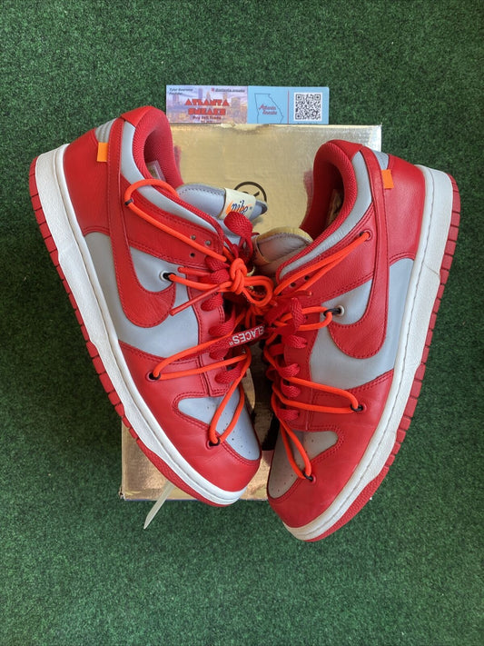 Size 12 - Nike Dunk Low x OFF-WHITE University Red 2019 Premium Leather Tags Box