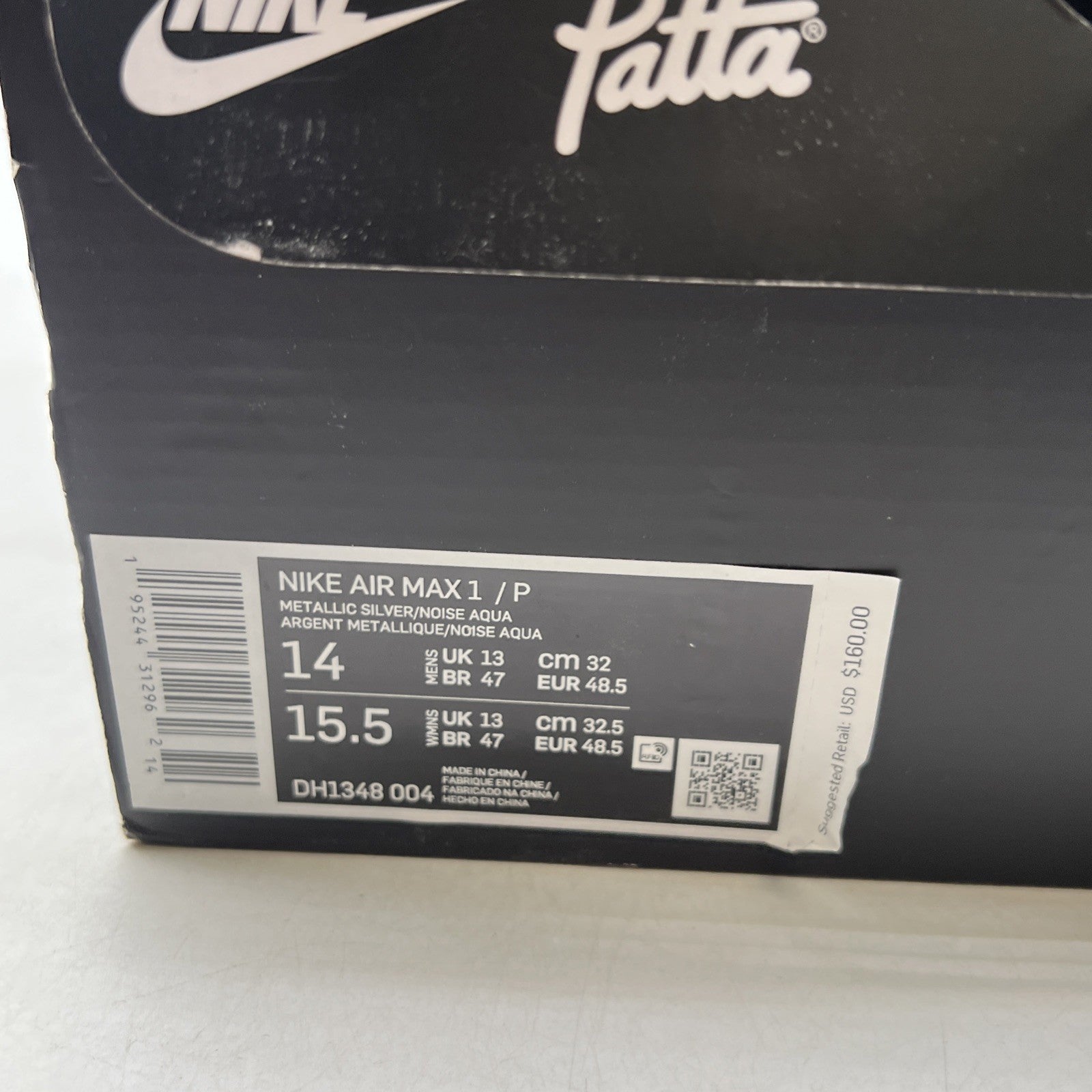 Size 14 - Nike Air Max 1 Patta Waves Noise Aqua (DH1348-004)