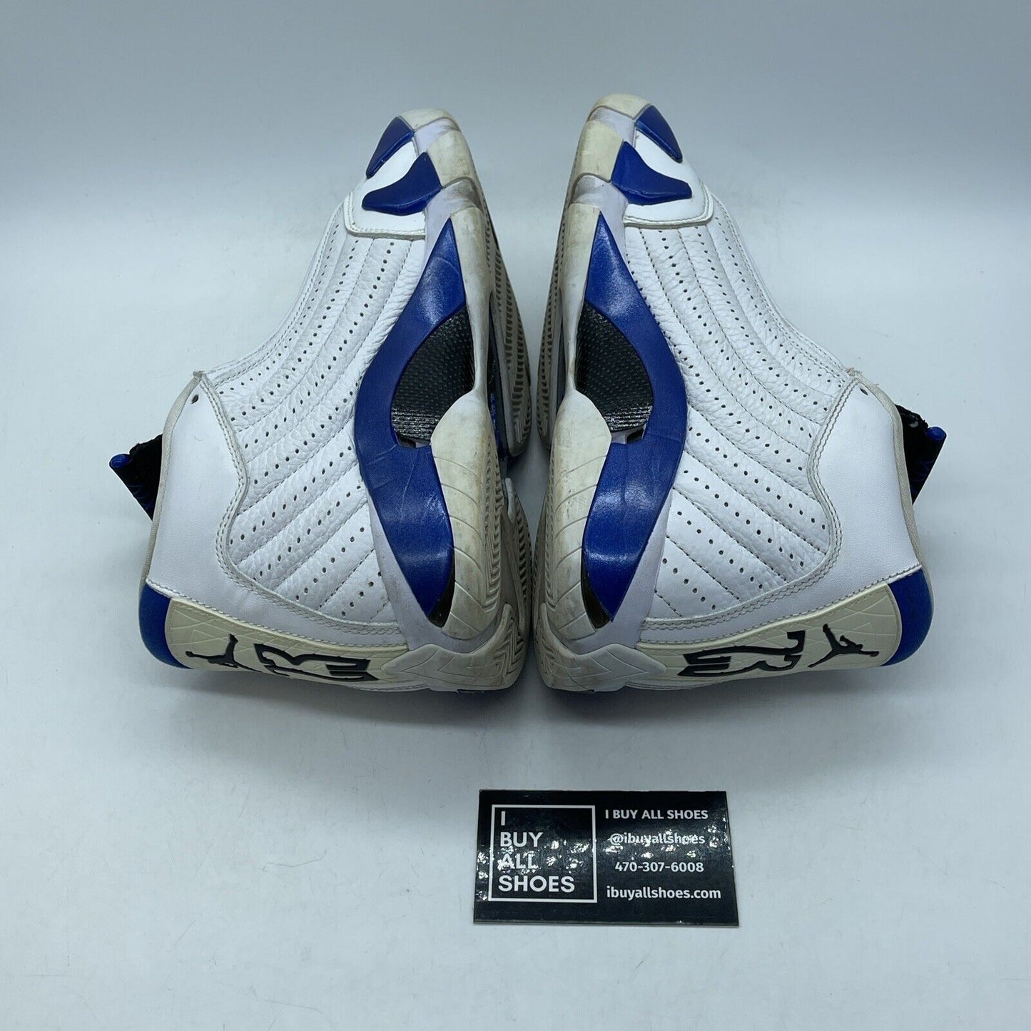 Size 8.5 - Air Jordan 14 Retro Hyper Royal White Blue Leather (487471-104)