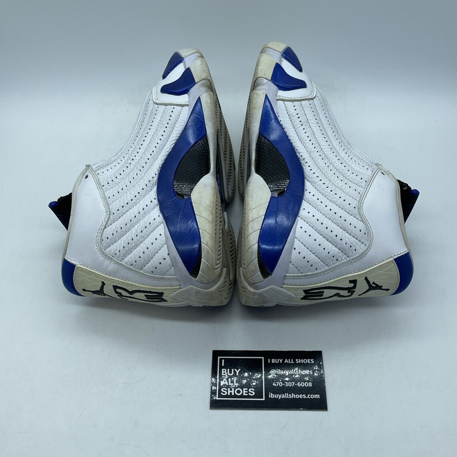 Size 8.5 - Air Jordan 14 Retro Hyper Royal White Blue Leather (487471-104)