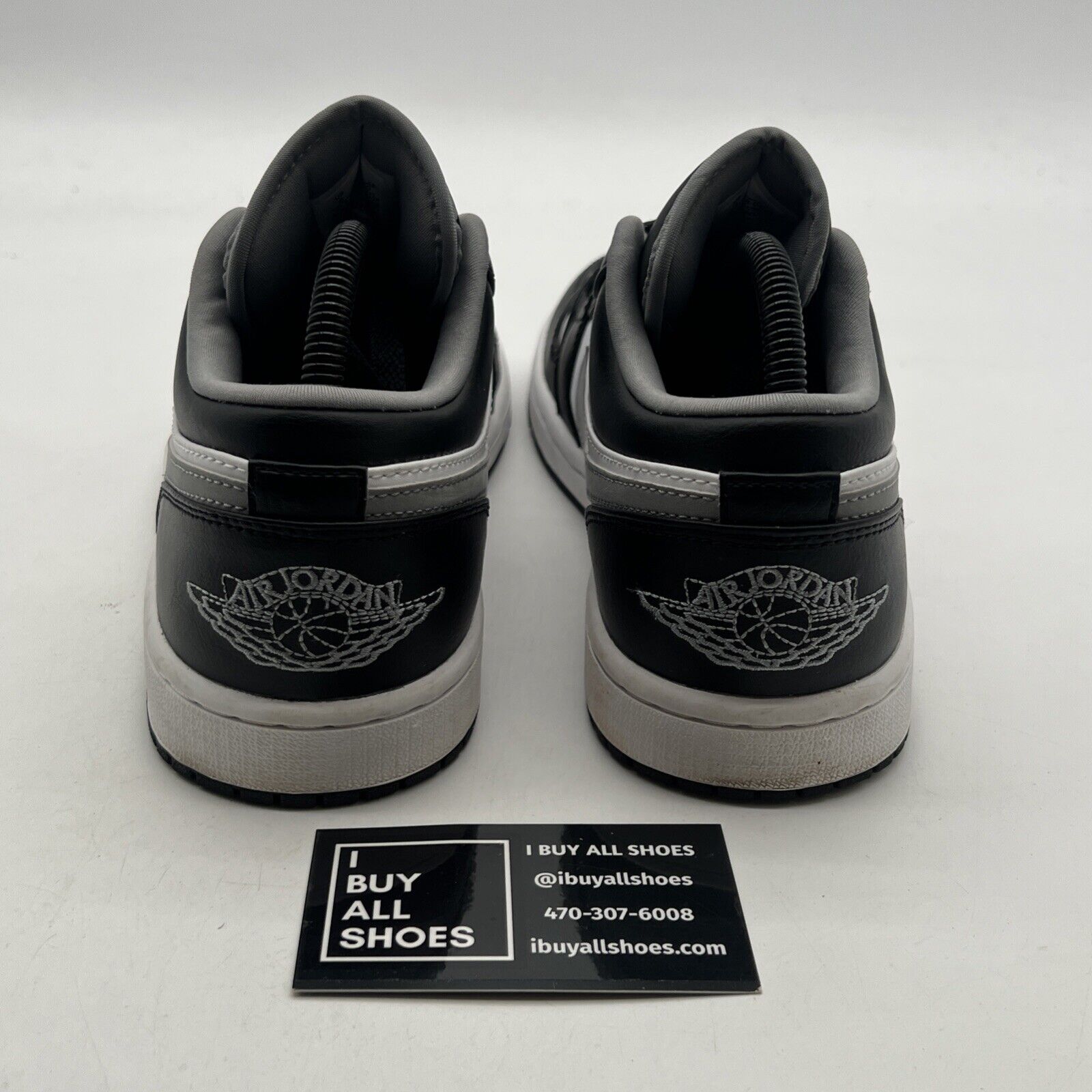 Size 8 - Air Jordan 1 Low Black Medium Grey (553558-040)
