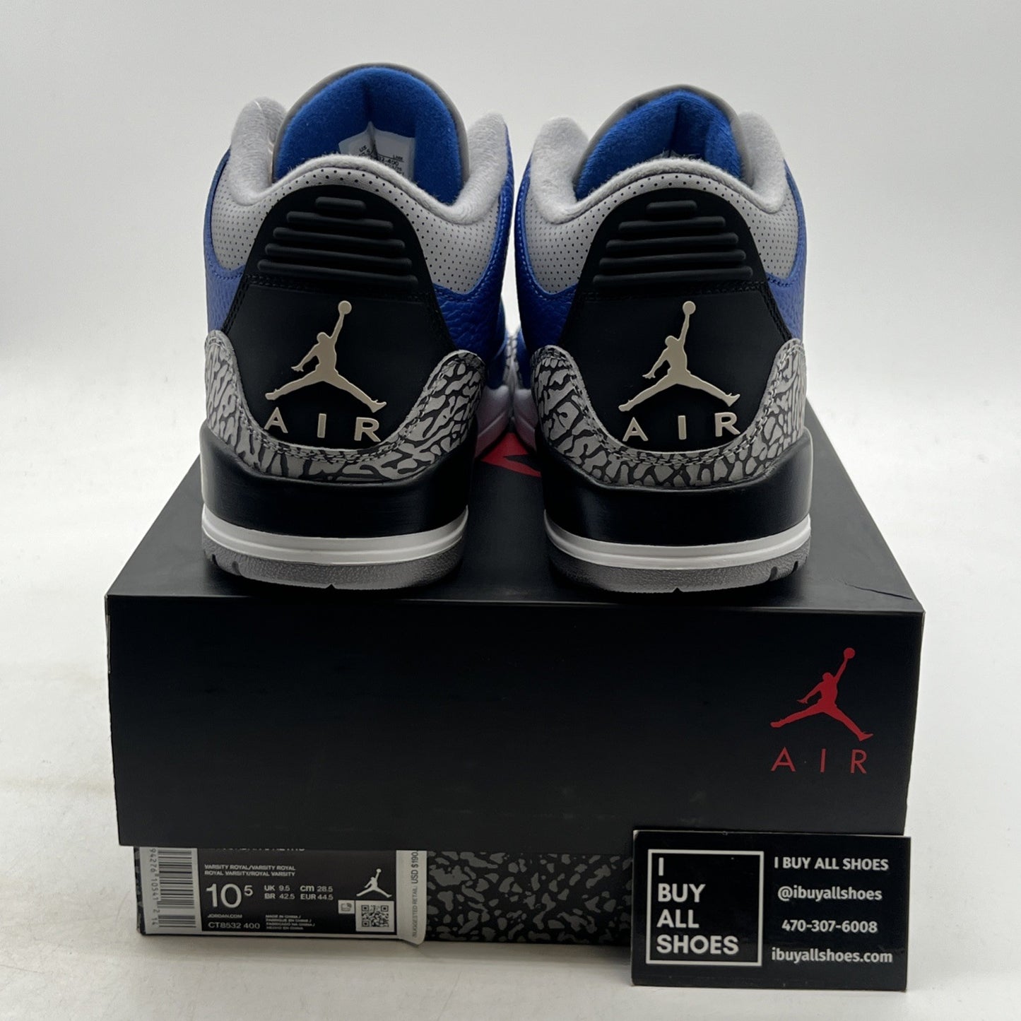 Size 10.5 - Air Jordan 3 Retro Varsity Royal 2020 (CT8532-400)