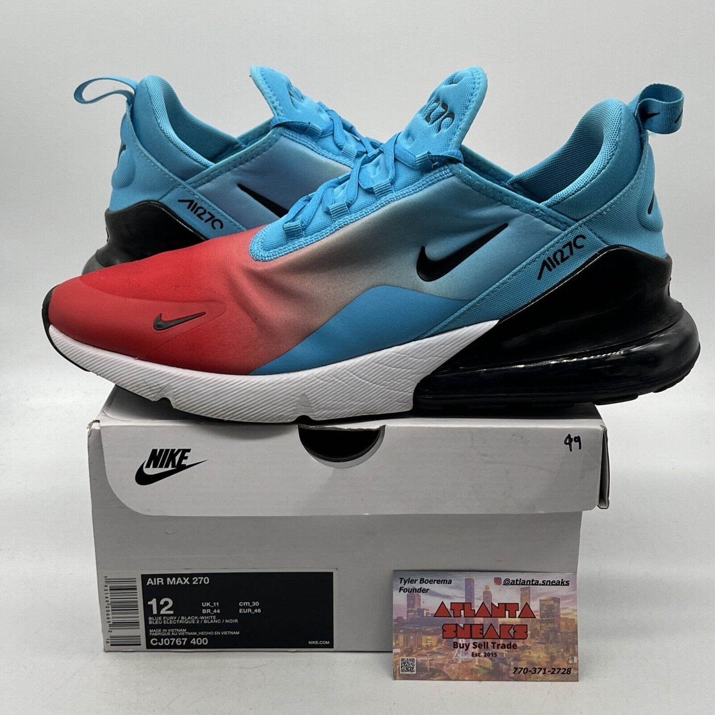 Size 12 - Nike Air Max 270 Firecracker Blue Red (CJ0767-400)