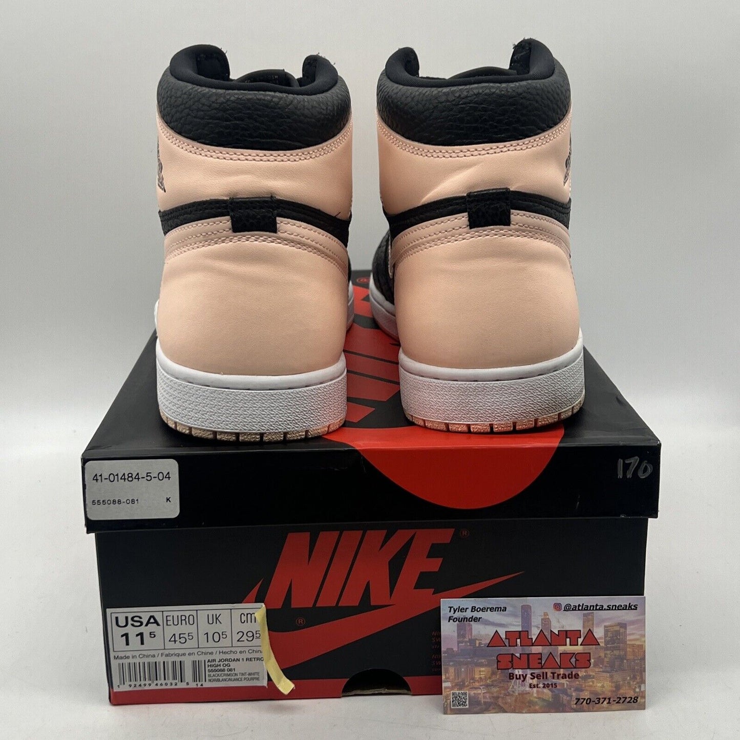 Size 11.5 - Air Jordan 1 Retro OG High Crimson Tint Black Leather (555088-081)