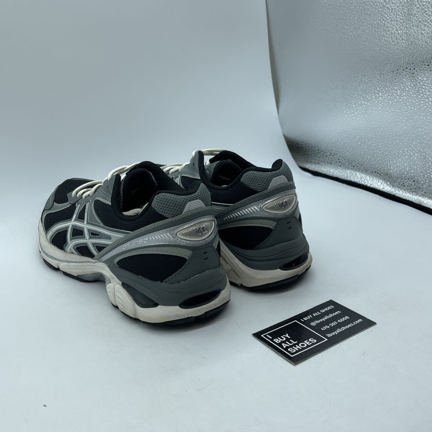 Size 9 - Asics GT-2160 Black / Seal Grey White Suede Leather (F961123)
