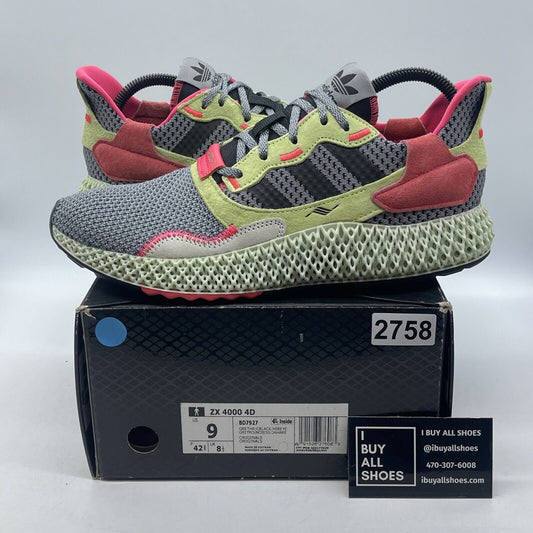 Size 9 - adidas ZX 4000 Futurecraft 4D Grey Yellow Grey Black Suede (BD7927)