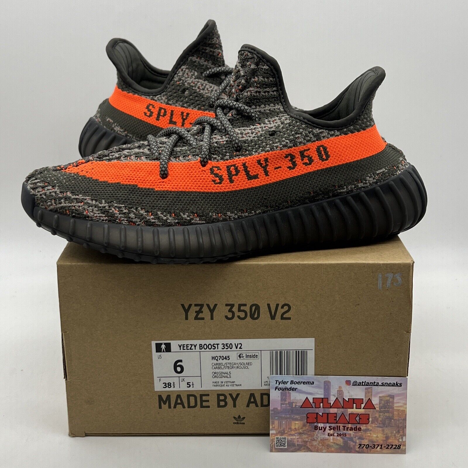 Size 6 - adidas Yeezy Boost 350 V2 Low Carbon Beluga Orange (HQ7045)