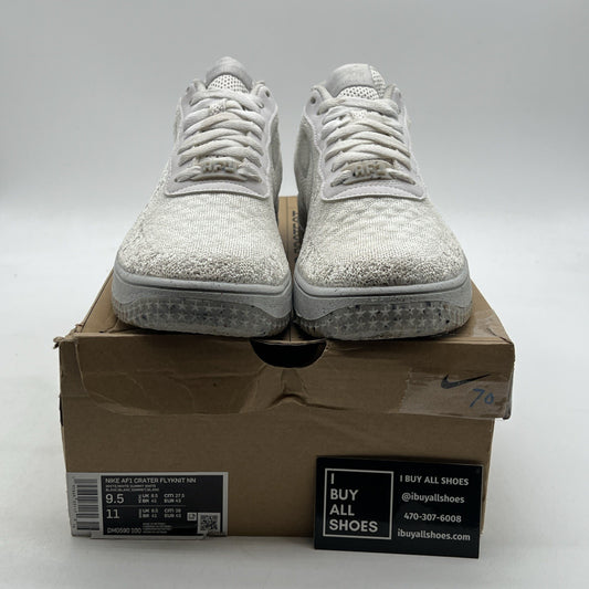 Size 9.5 - Nike Air Force 1 Crater Flyknit Next Nature Triple White (DM0590-100)