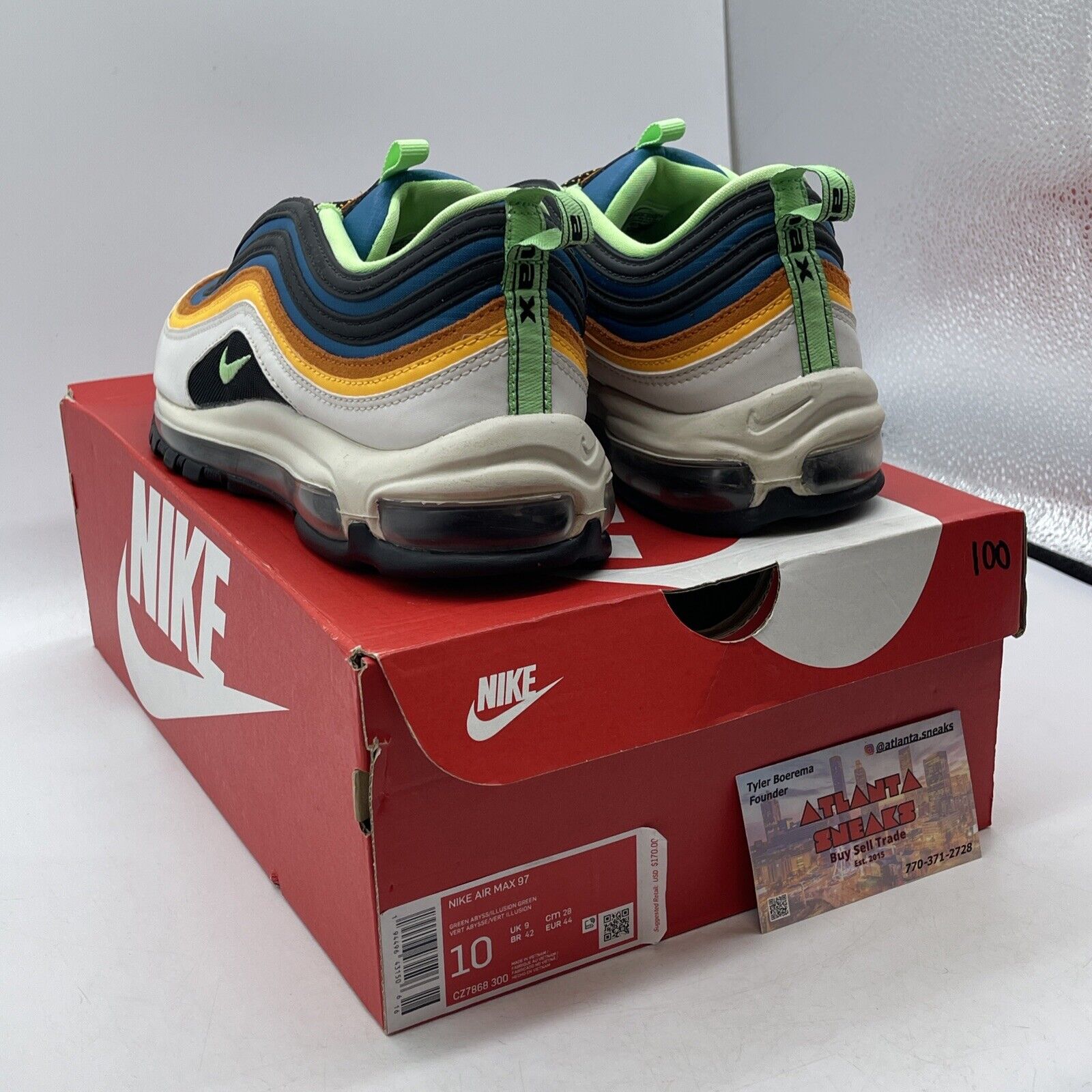 Size 10 - Nike Air Max 97 Green Abyss Illusion Green Black White (CZ7868-300)