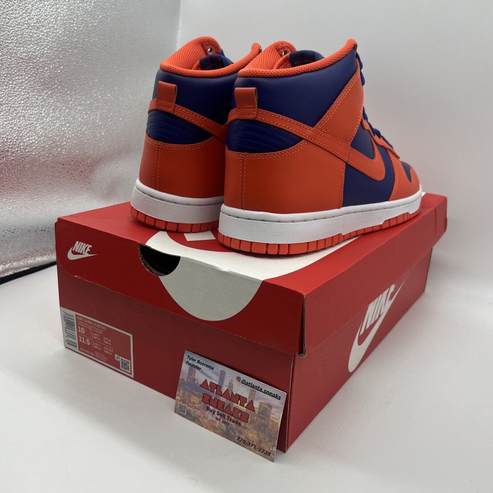 Size 10 - Nike Dunk High Knicks Brand New Og All Blue Orange White DS Leather